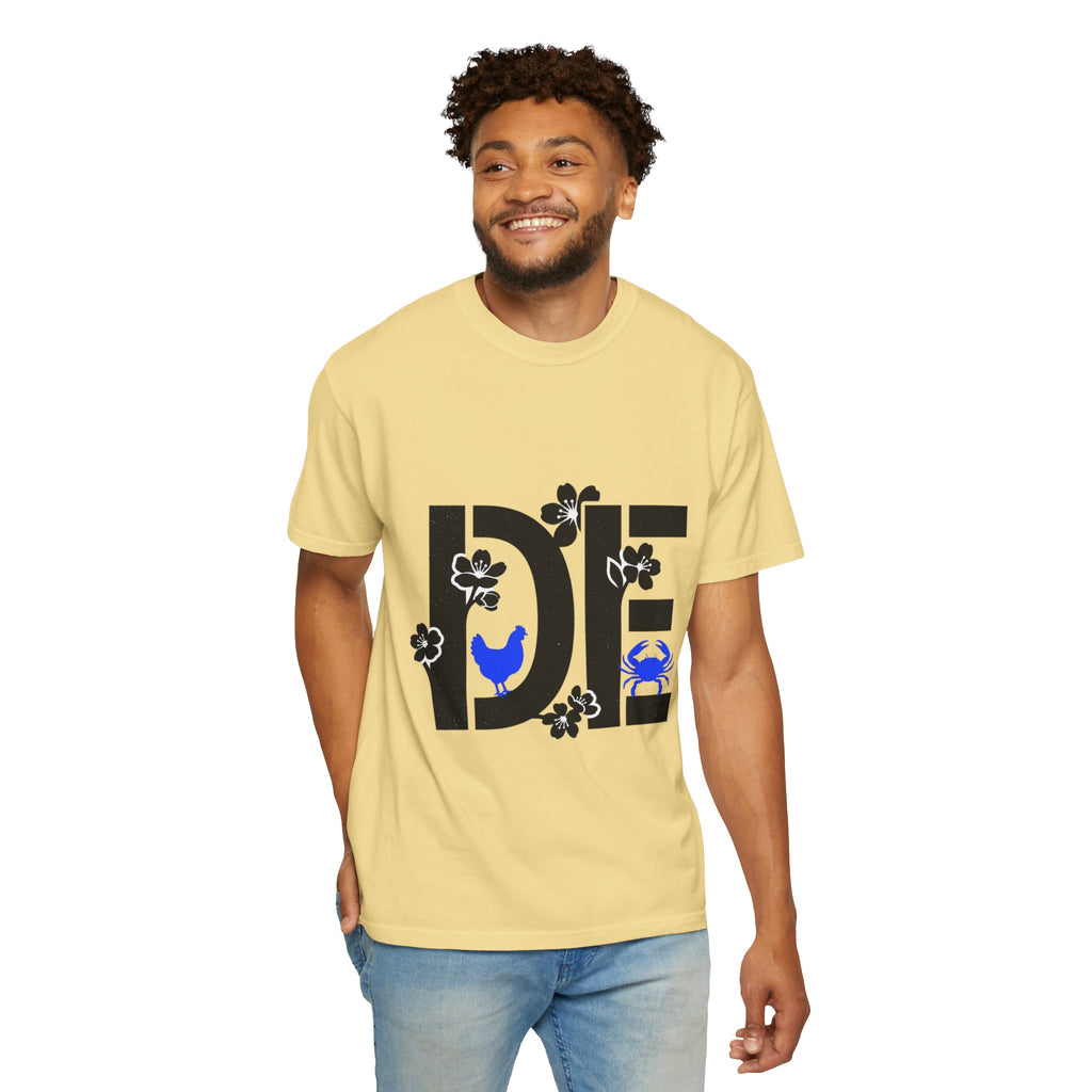 OurStateTees - Deleware DE Floral Nautical Graphic Tee (Crab & Chick Accent)