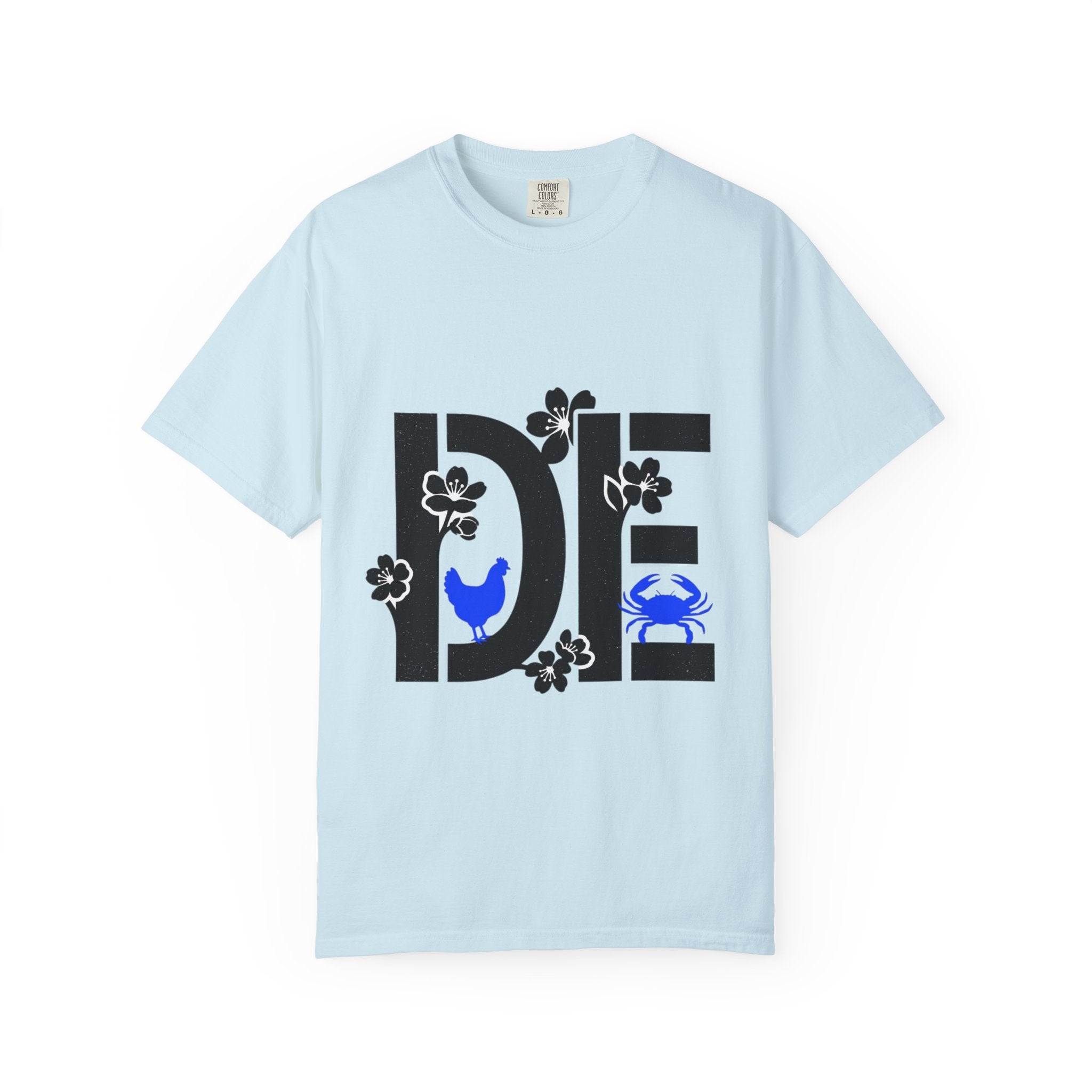 OurStateTees - Deleware DE Floral Nautical Graphic Tee (Crab & Chick Accent)