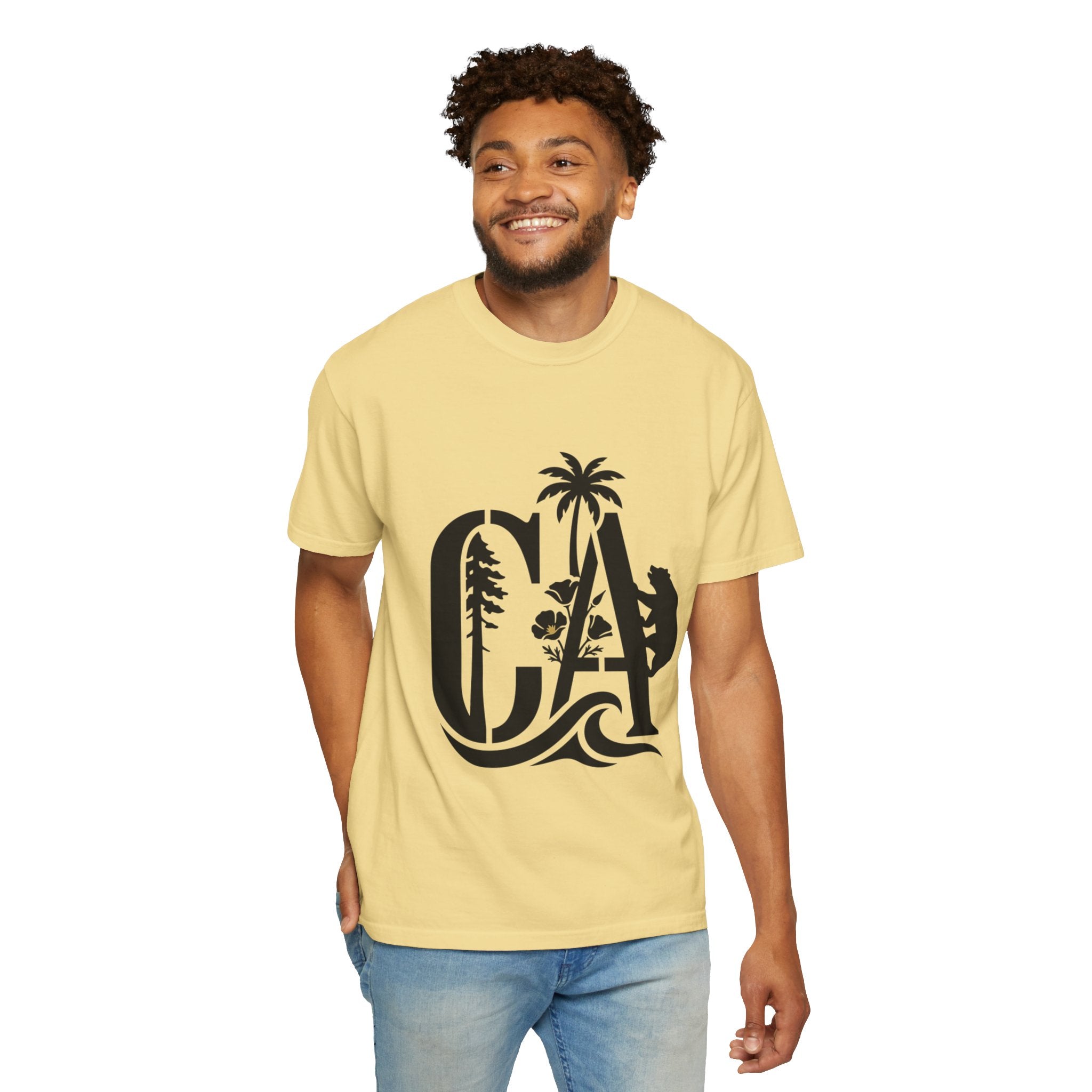 OurStateTees - California Surf Bear T-Shirt — CA Palm Tree Wave Graphic Tee