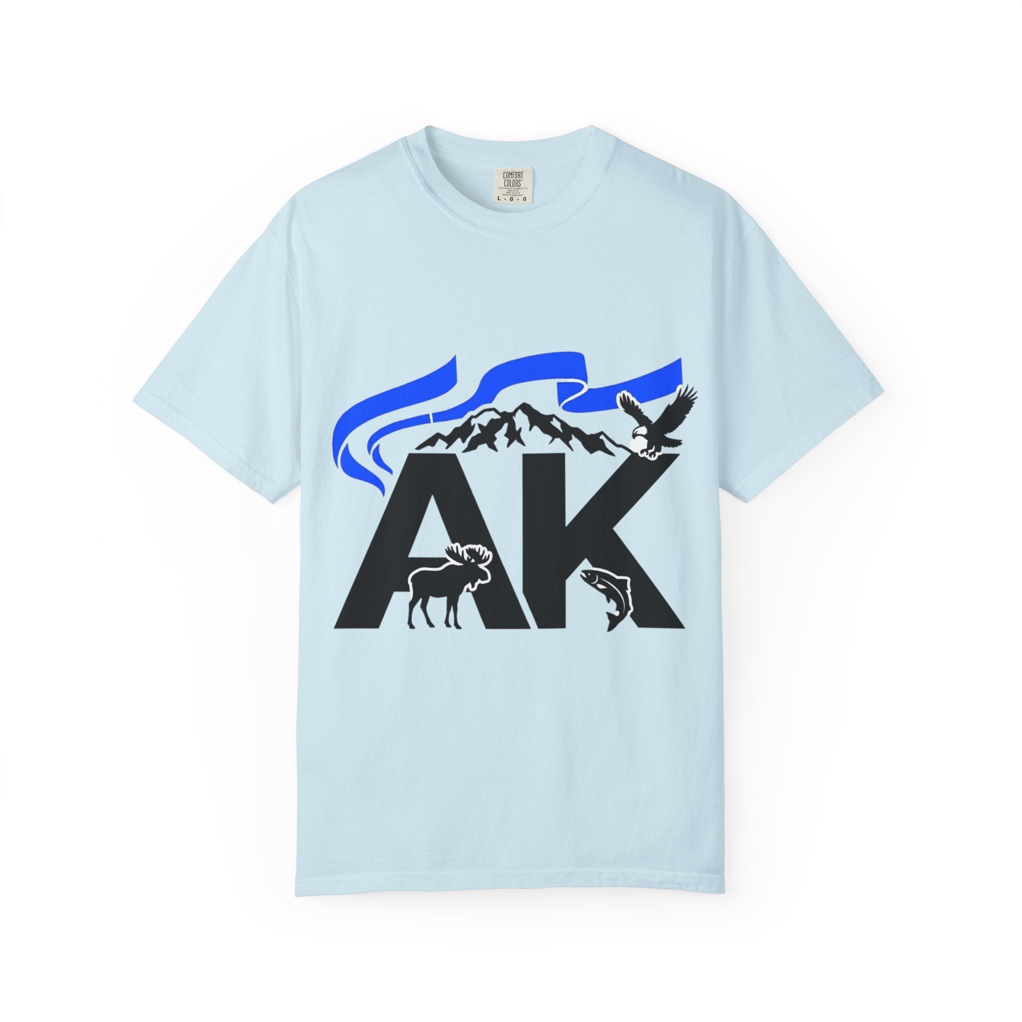 OurStateTees - Alaska AK Wilderness T-Shirt — Moose, Mountains & Bald Eagle Graphic
