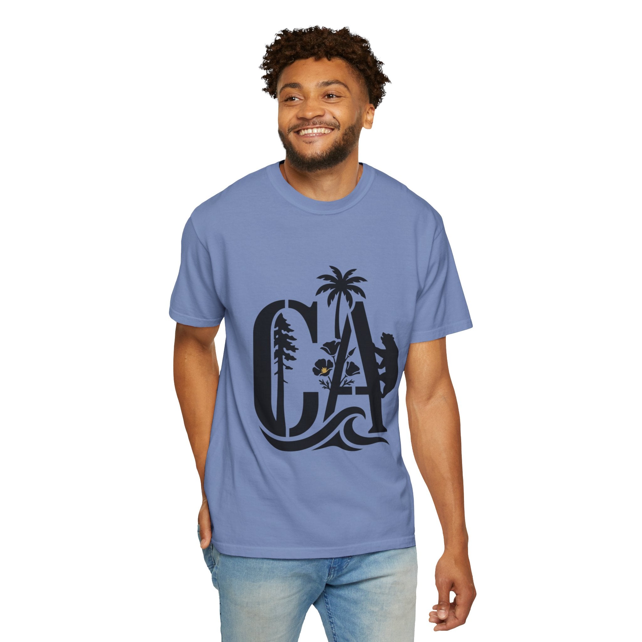 OurStateTees - California Surf Bear T-Shirt — CA Palm Tree Wave Graphic Tee