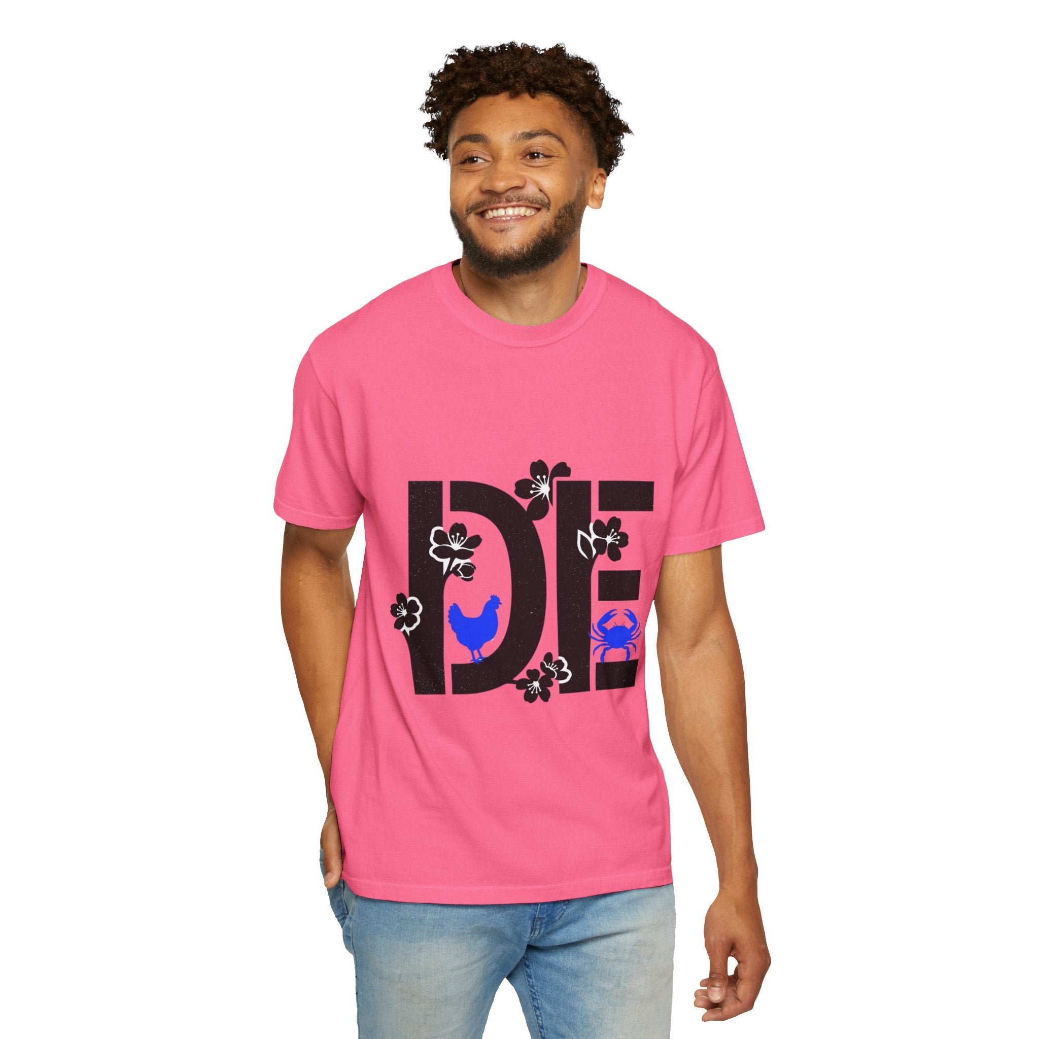 OurStateTees - Deleware DE Floral Nautical Graphic Tee (Crab & Chick Accent)