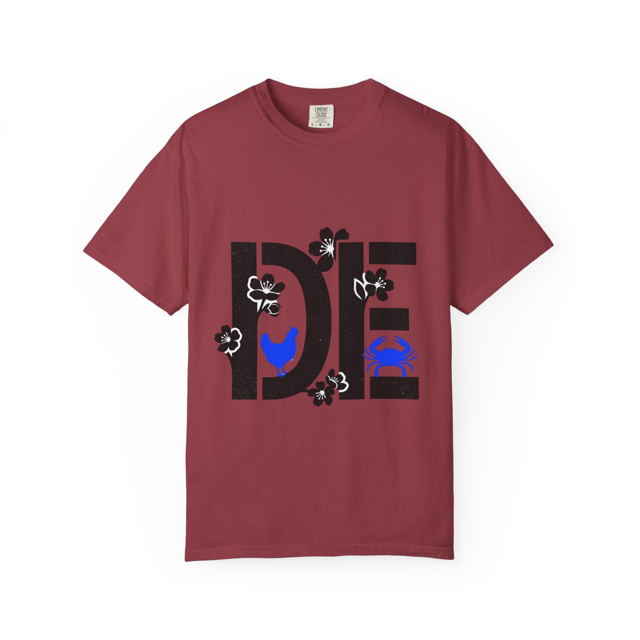 OurStateTees - Deleware DE Floral Nautical Graphic Tee (Crab & Chick Accent)
