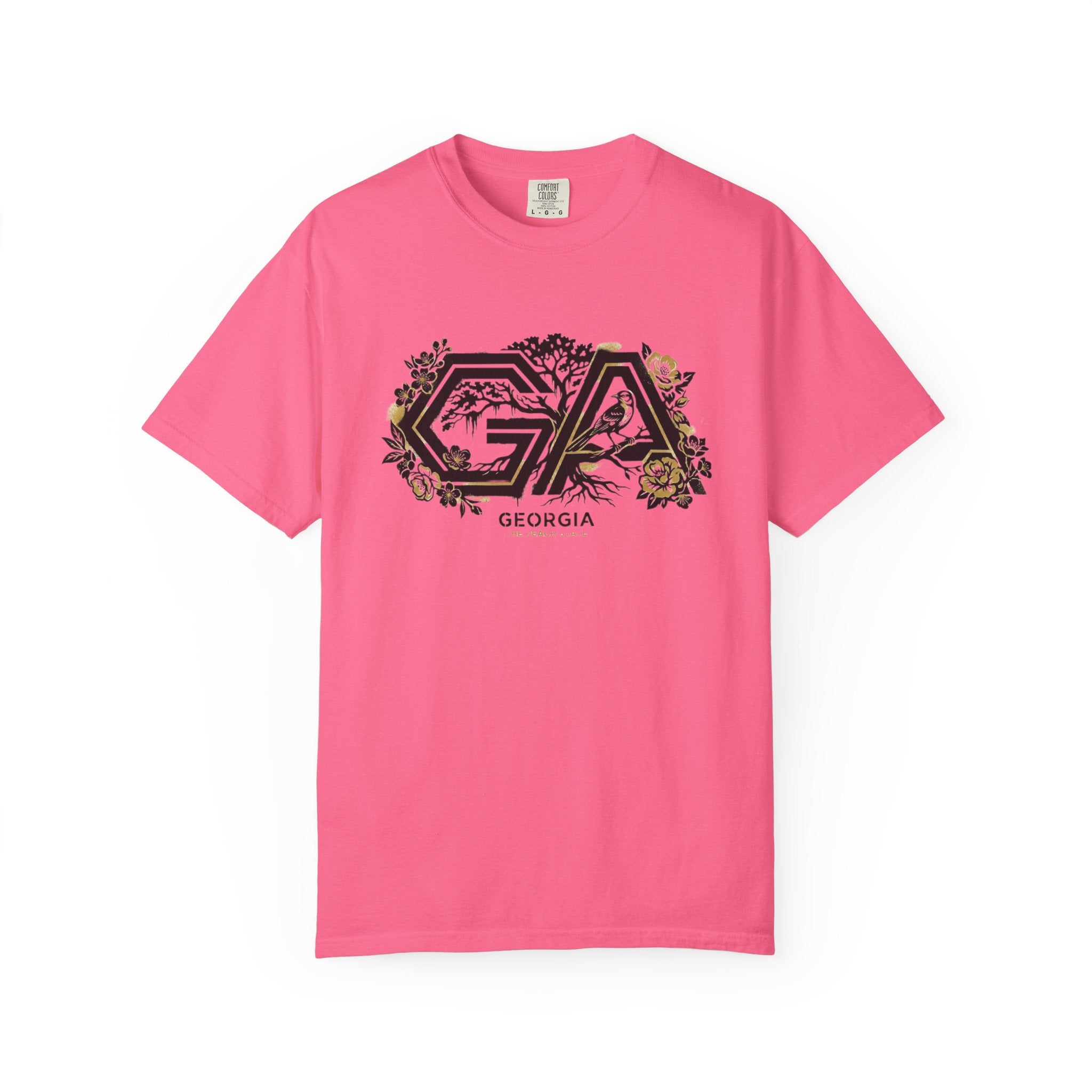 OurStateTees - Georgia GA Floral Logo T‑Shirt — Botanical Accents
