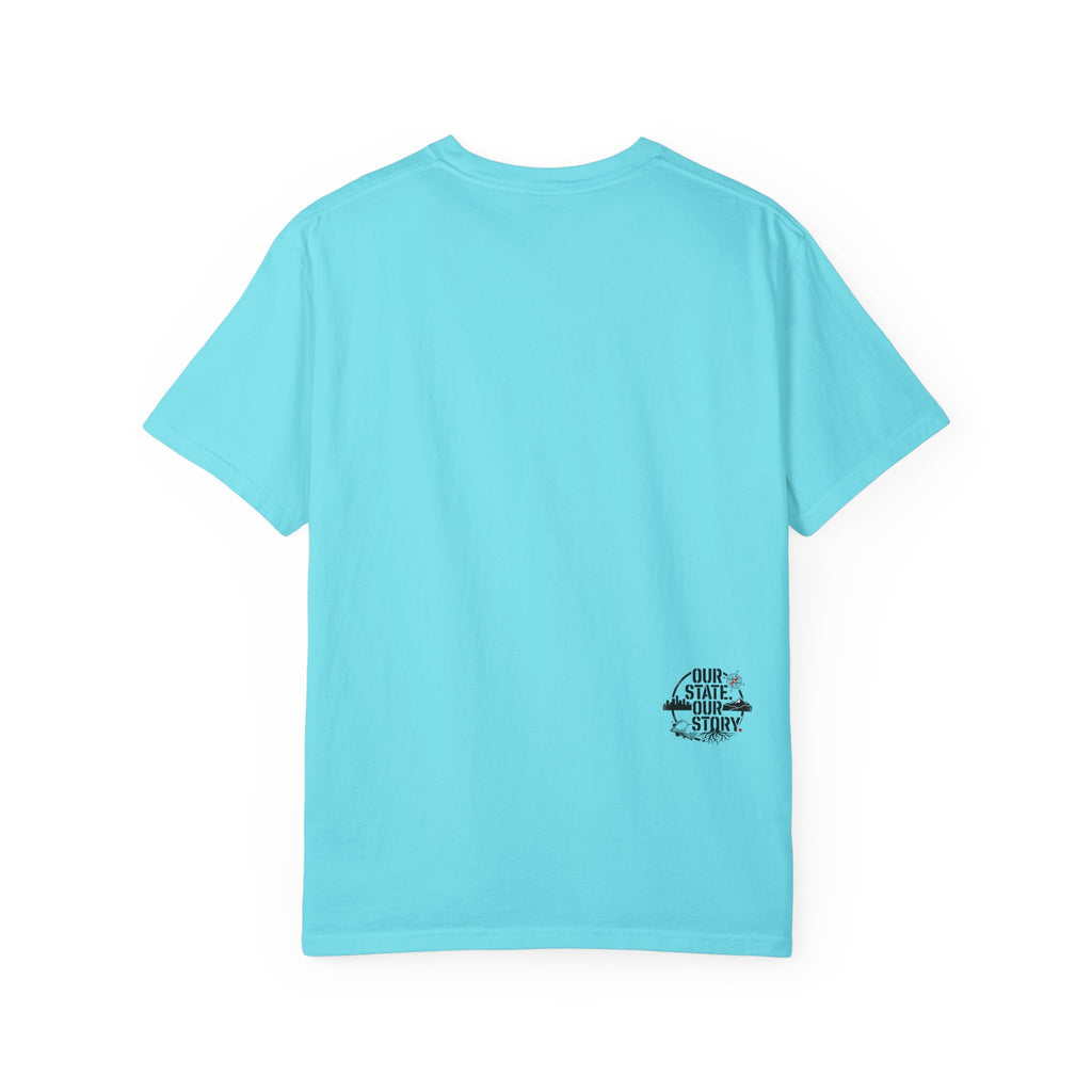 OurState Tees - Florida FL - Tropical Flamingo & Alligator Graphic