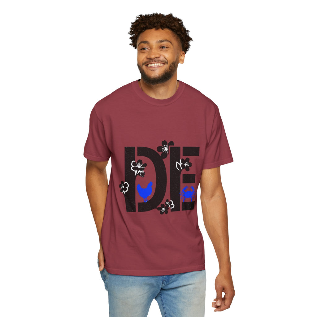 OurStateTees - Deleware DE Floral Nautical Graphic Tee (Crab & Chick Accent)