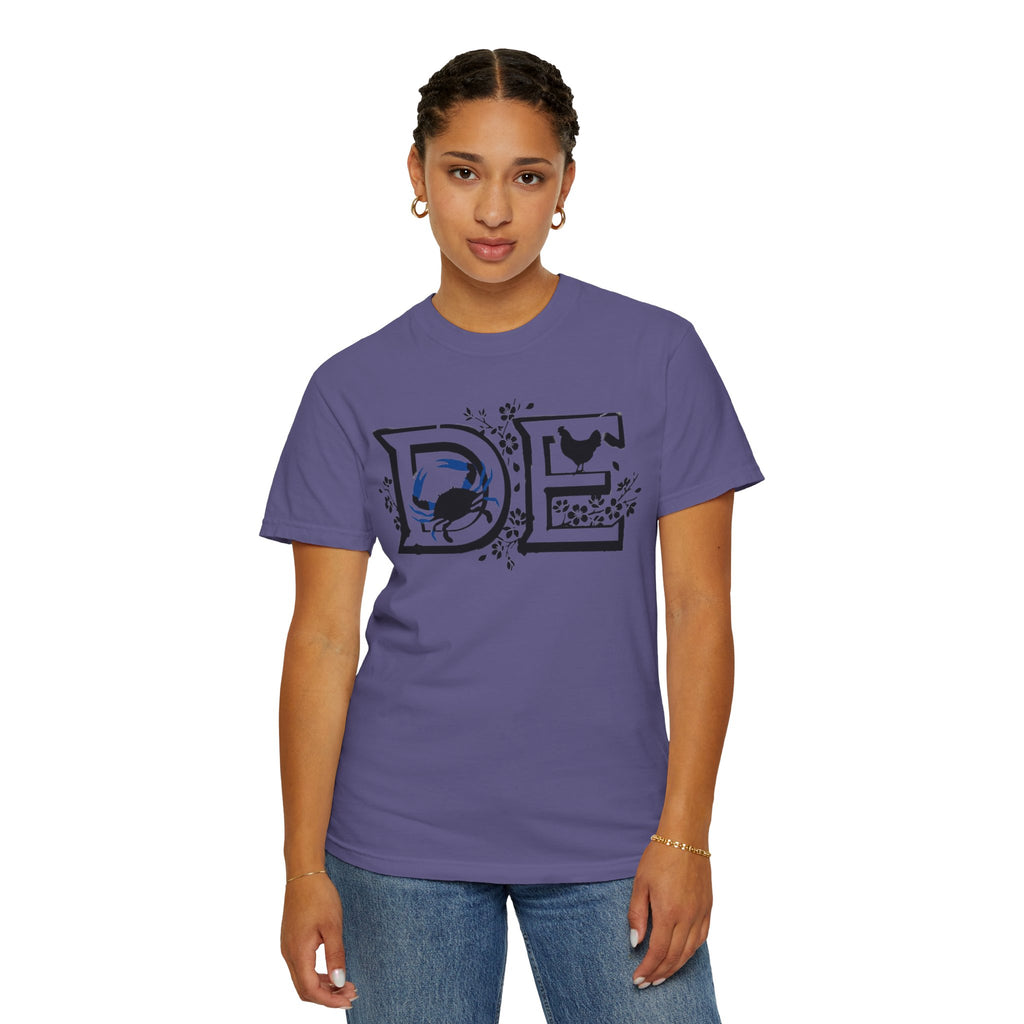 OurStateTees - Deleware DE Letterpress Tee — Floral & Bird Graphic T-Shirt