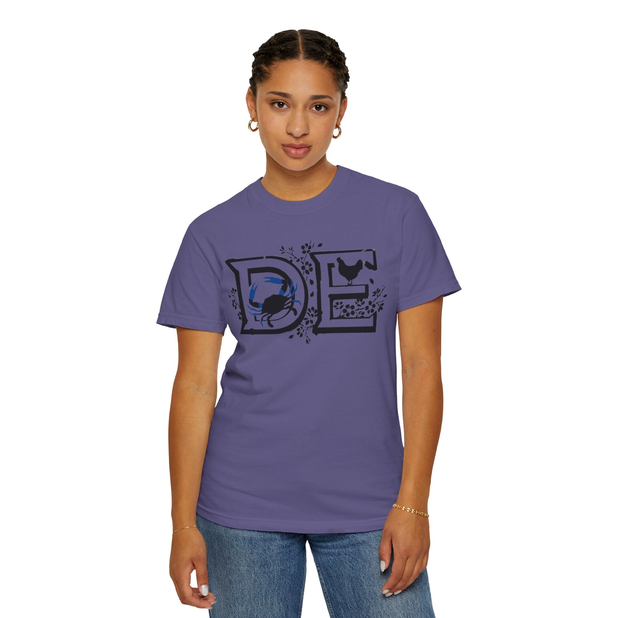 OurStateTees - Deleware DE Letterpress Tee — Floral & Bird Graphic T-Shirt