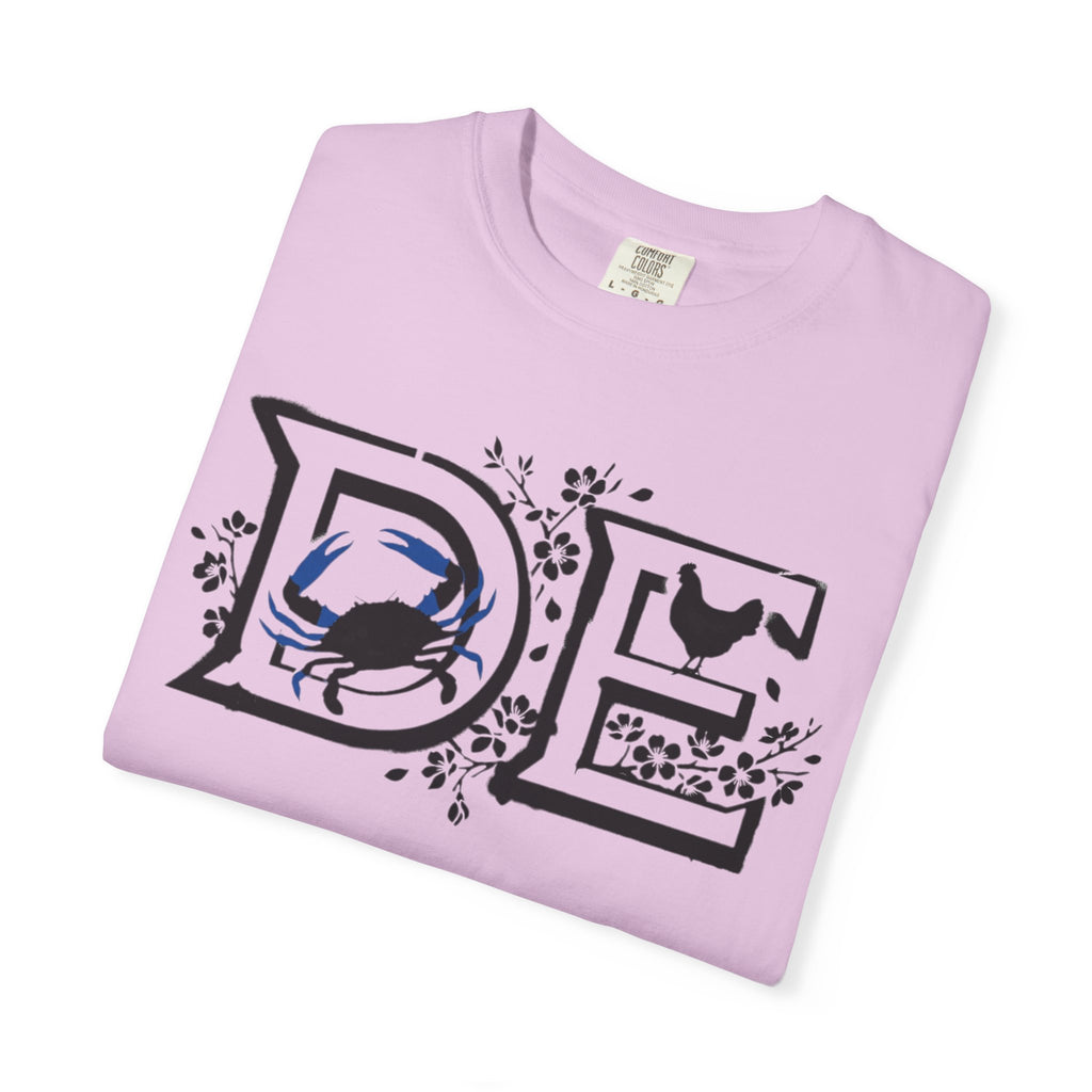 OurStateTees - Deleware DE Letterpress Tee — Floral & Bird Graphic T-Shirt