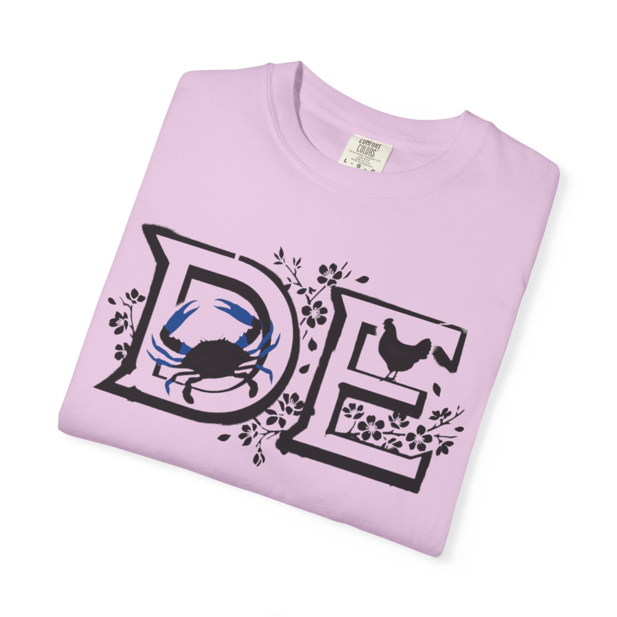 OurStateTees - Deleware DE Letterpress Tee — Floral & Bird Graphic T-Shirt