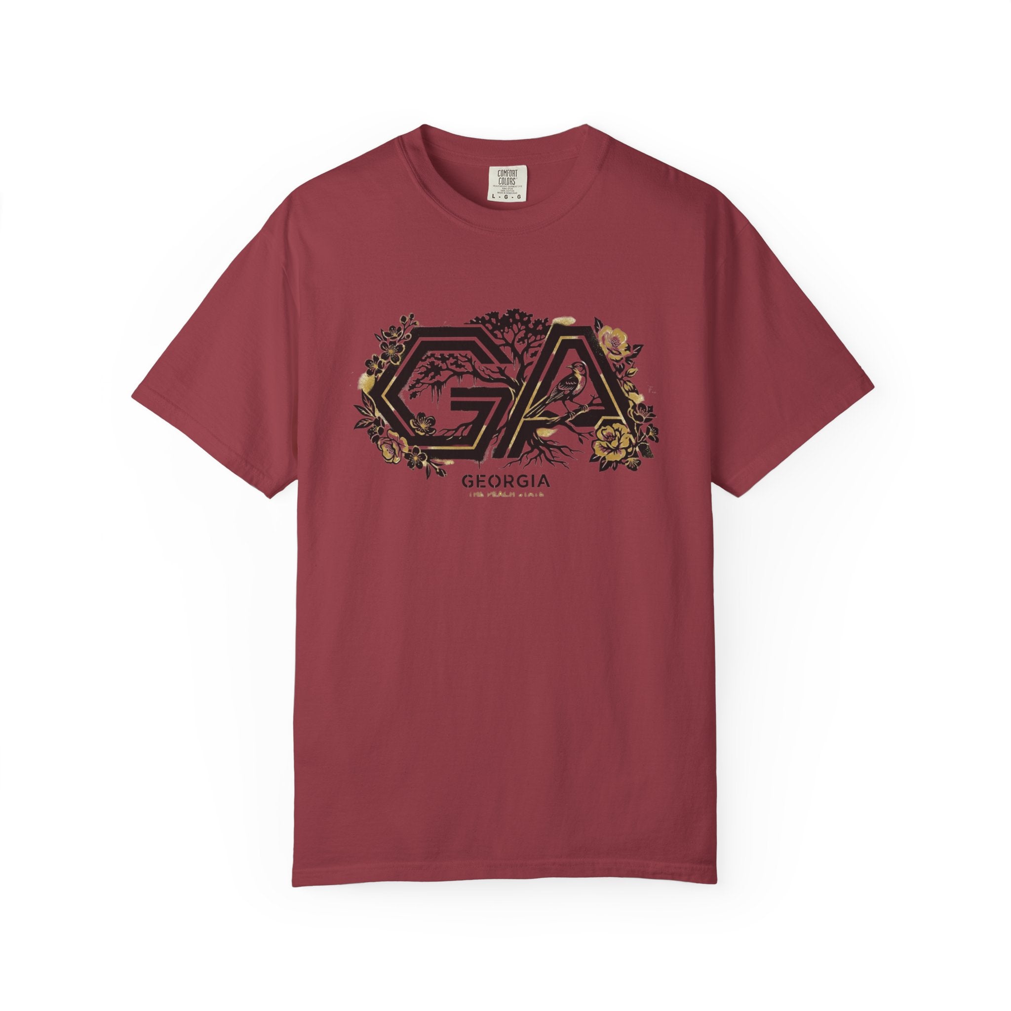 OurStateTees - Georgia GA Floral Logo T‑Shirt — Botanical Accents