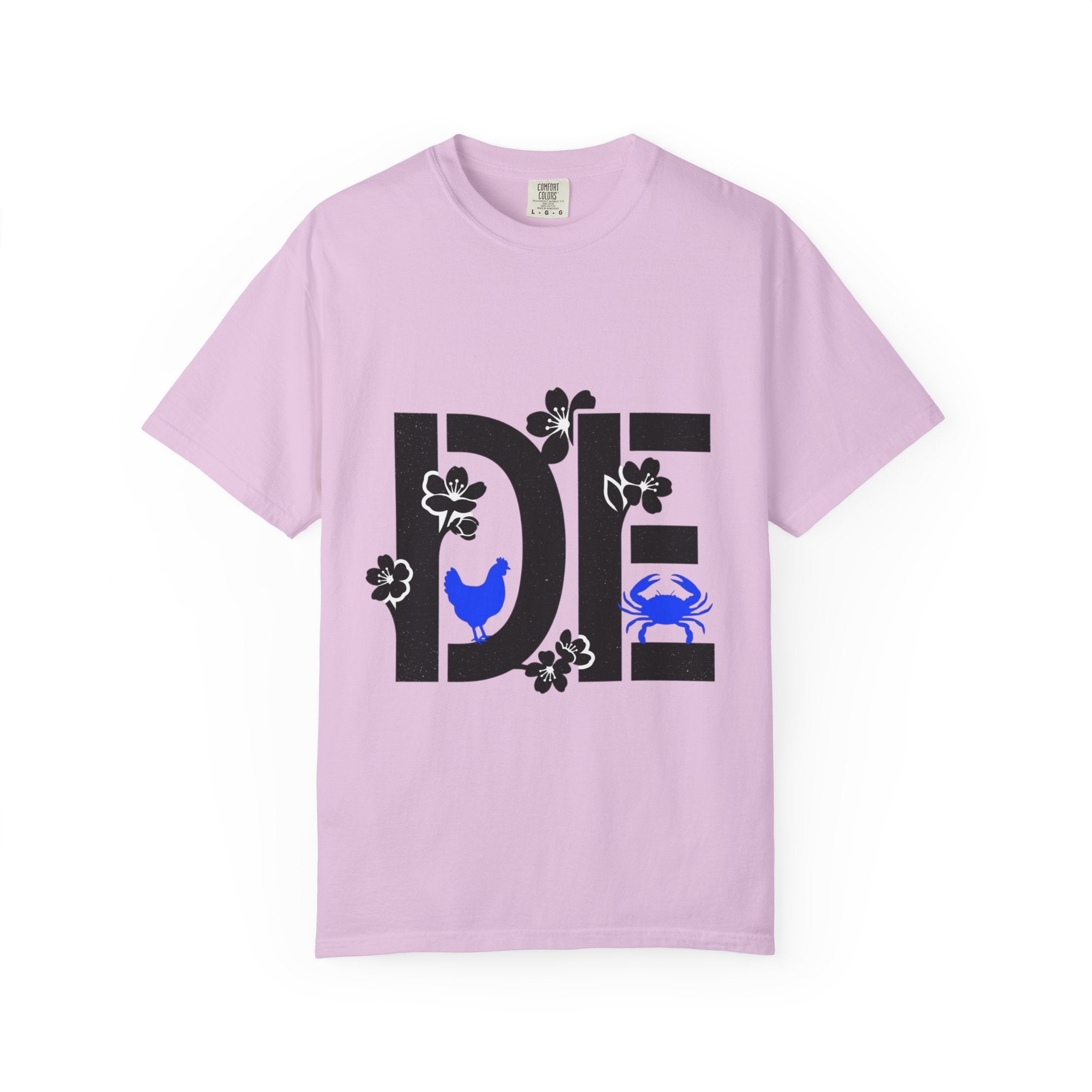 OurStateTees - Deleware DE Floral Nautical Graphic Tee (Crab & Chick Accent)
