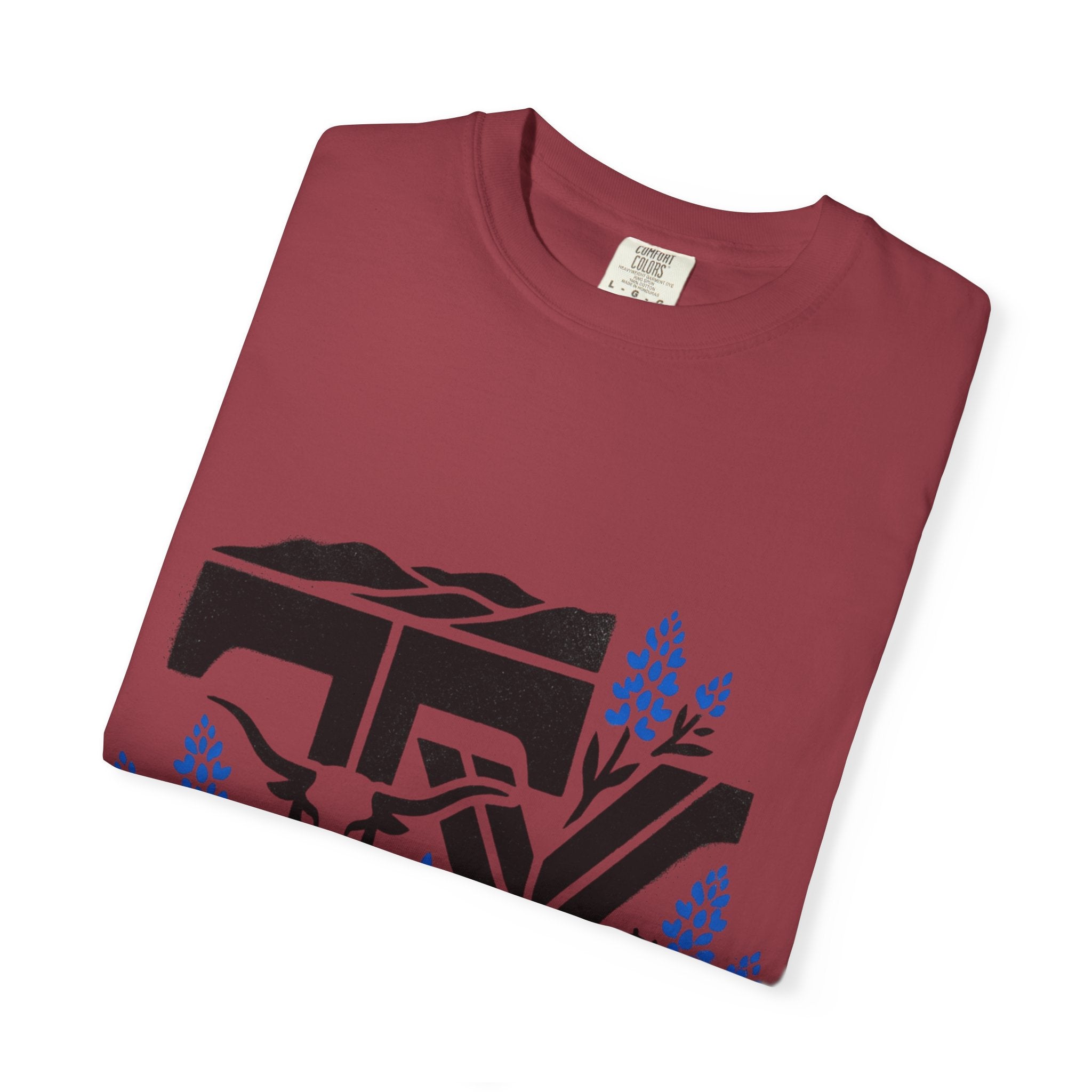 OurStateTees - TX Texas Southwestern Tee — Longhorn, Armadillo & Bluebonnet Graphic T-Shirt