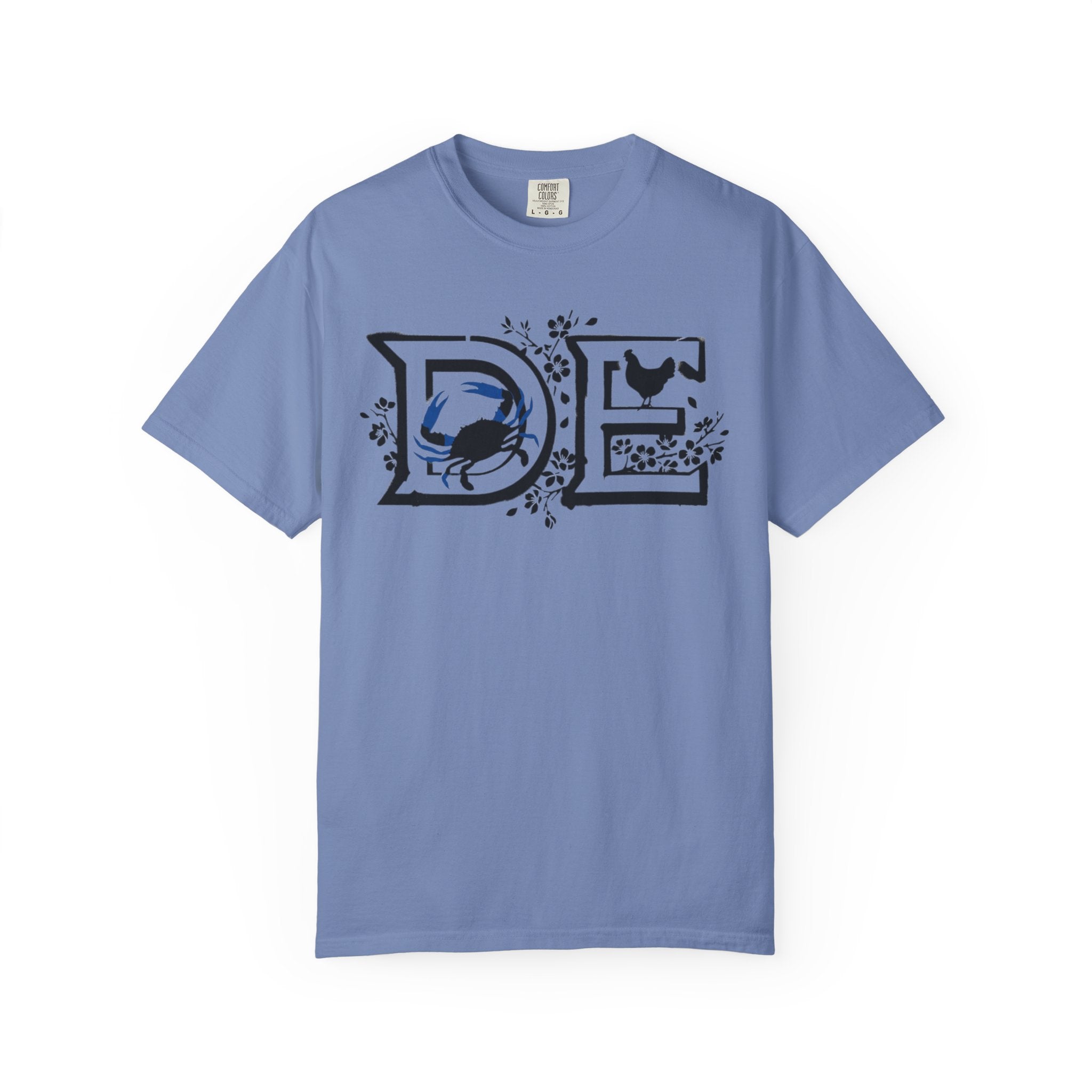 OurStateTees - Deleware DE Letterpress Tee — Floral & Bird Graphic T-Shirt