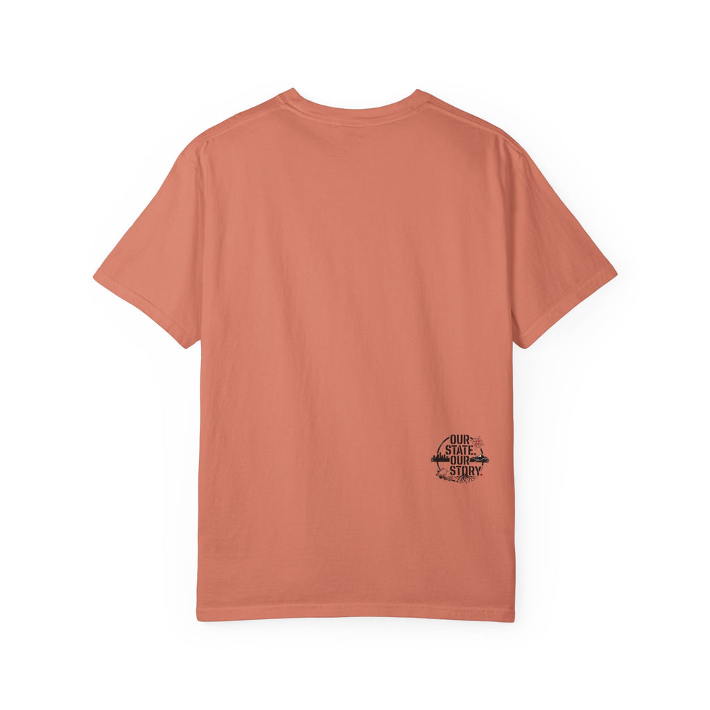 OurStateTees - Indiana IN Cardinal & Floral 'N' Monogram T-Shirt — Botanical Letter Tee