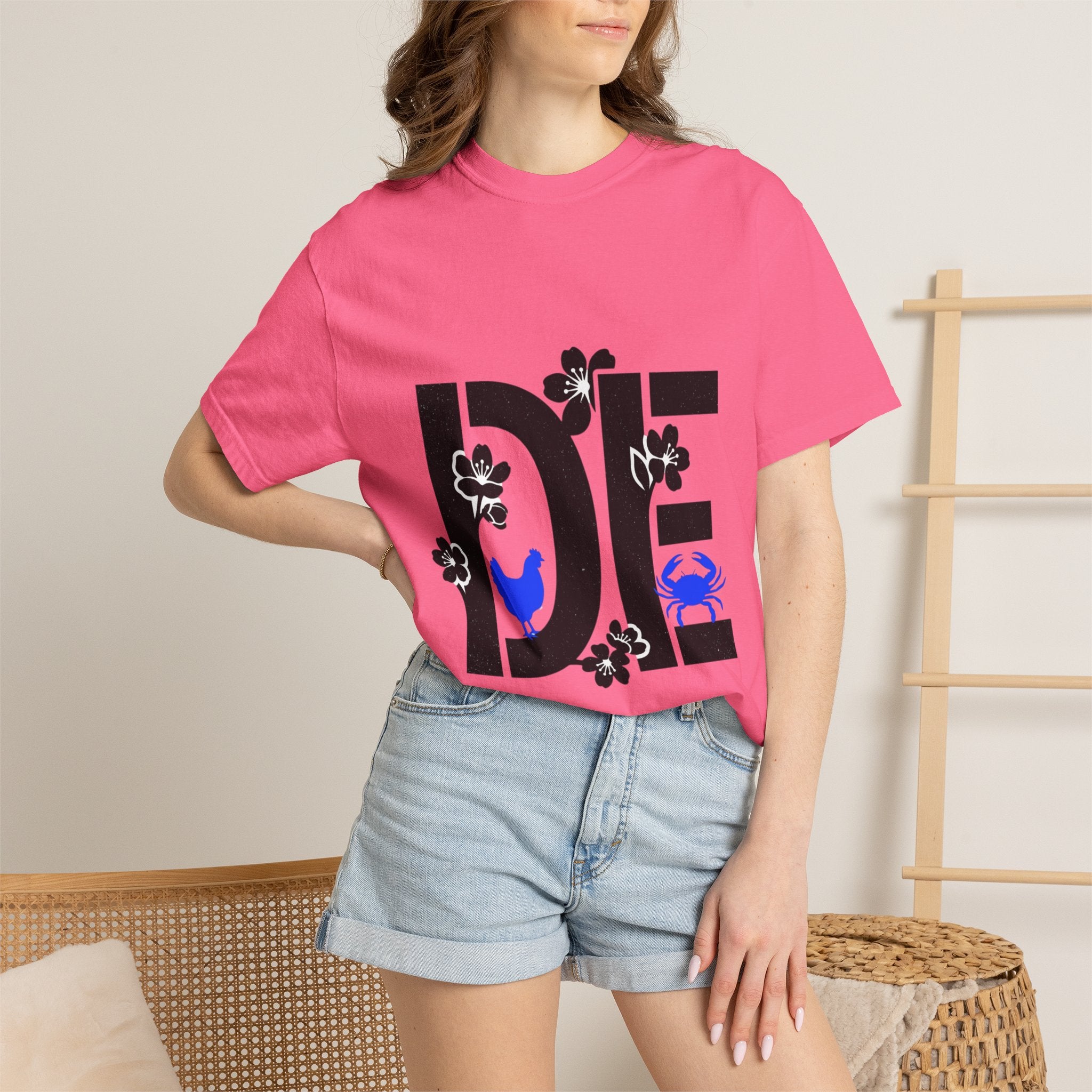 OurStateTees - Deleware DE Floral Nautical Graphic Tee (Crab & Chick Accent)
