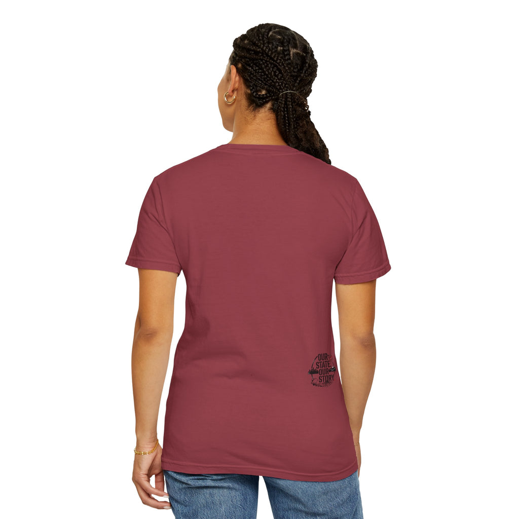 OurStateTees - Deleware DE Letterpress Tee — Floral & Bird Graphic T-Shirt
