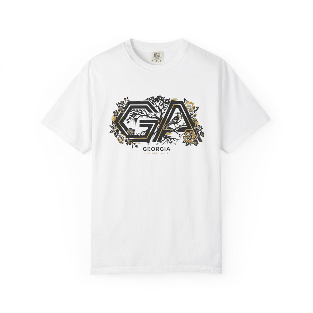OurStateTees - Georgia GA Floral Logo T‑Shirt — Botanical Accents
