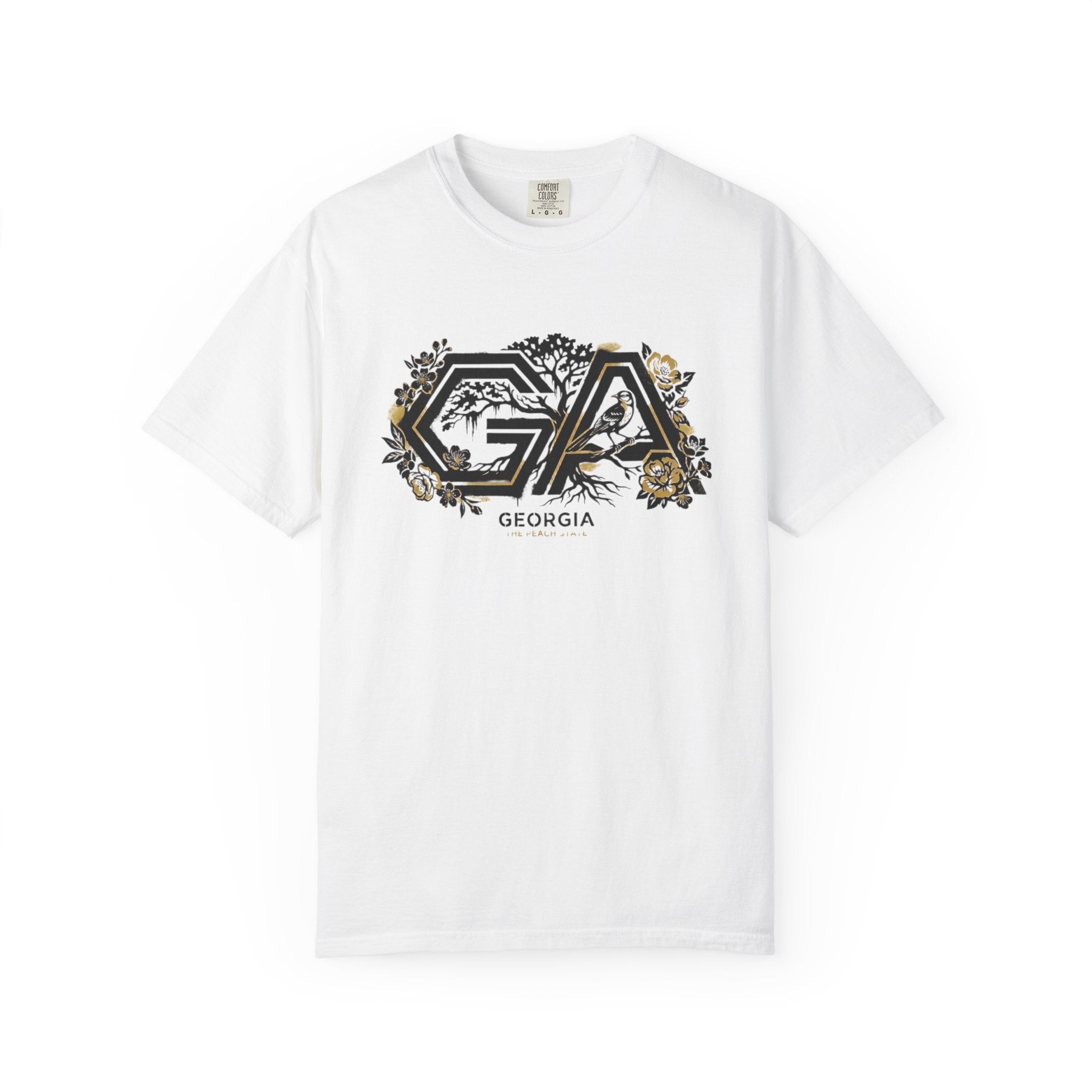 OurStateTees - Georgia GA Floral Logo T‑Shirt — Botanical Accents