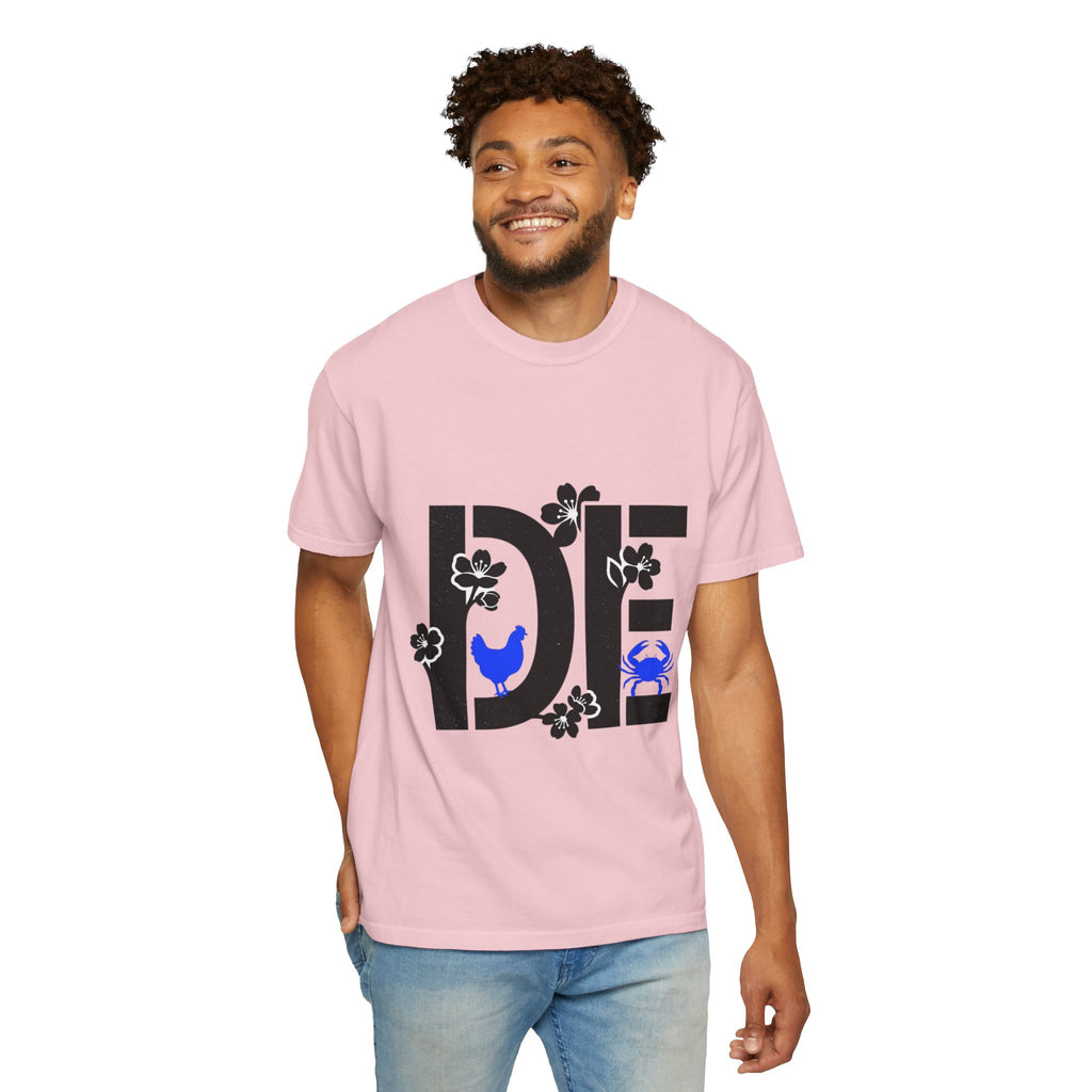 OurStateTees - Deleware DE Floral Nautical Graphic Tee (Crab & Chick Accent)