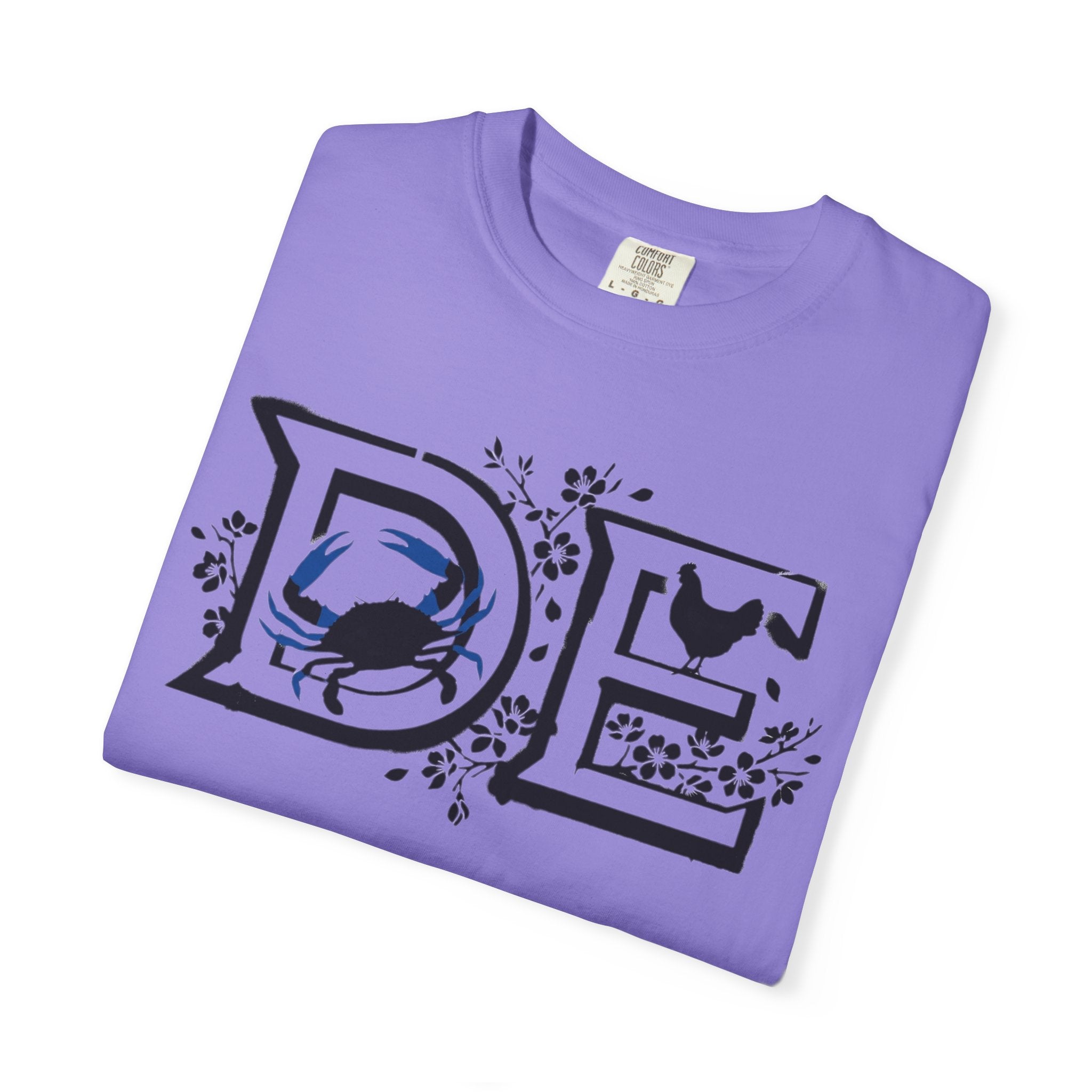 OurStateTees - Deleware DE Letterpress Tee — Floral & Bird Graphic T-Shirt