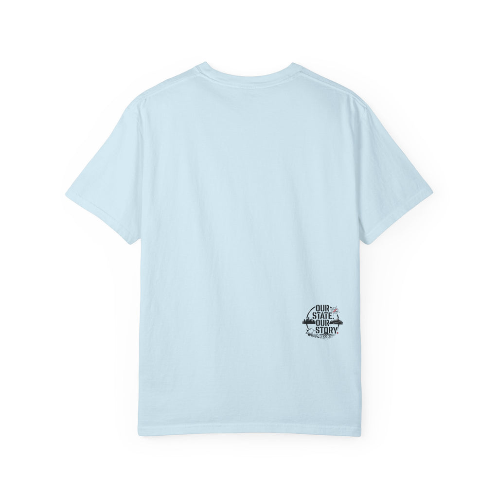 OurStateTees - Indiana IN Cardinal & Floral 'N' Monogram T-Shirt — Botanical Letter Tee