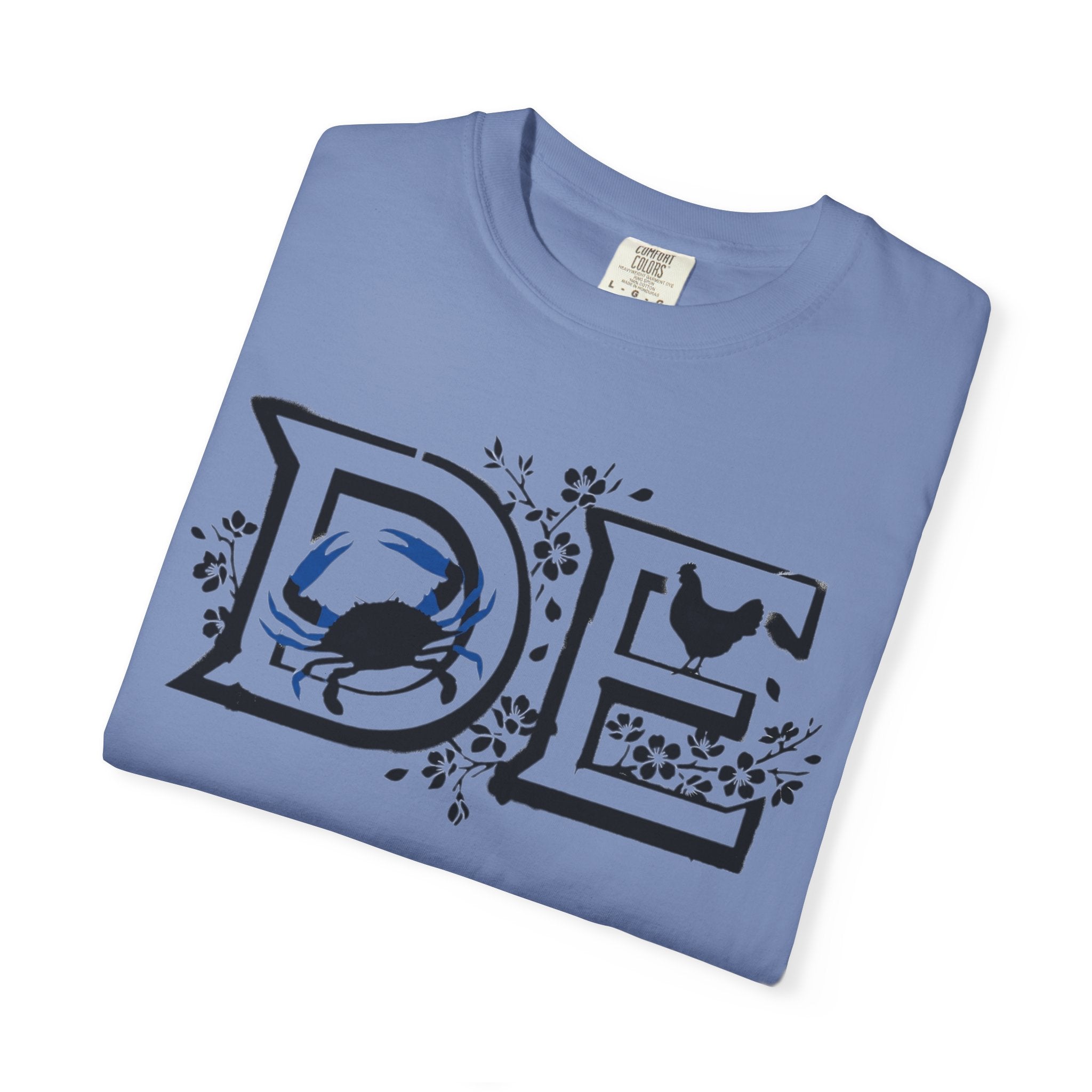 OurStateTees - Deleware DE Letterpress Tee — Floral & Bird Graphic T-Shirt