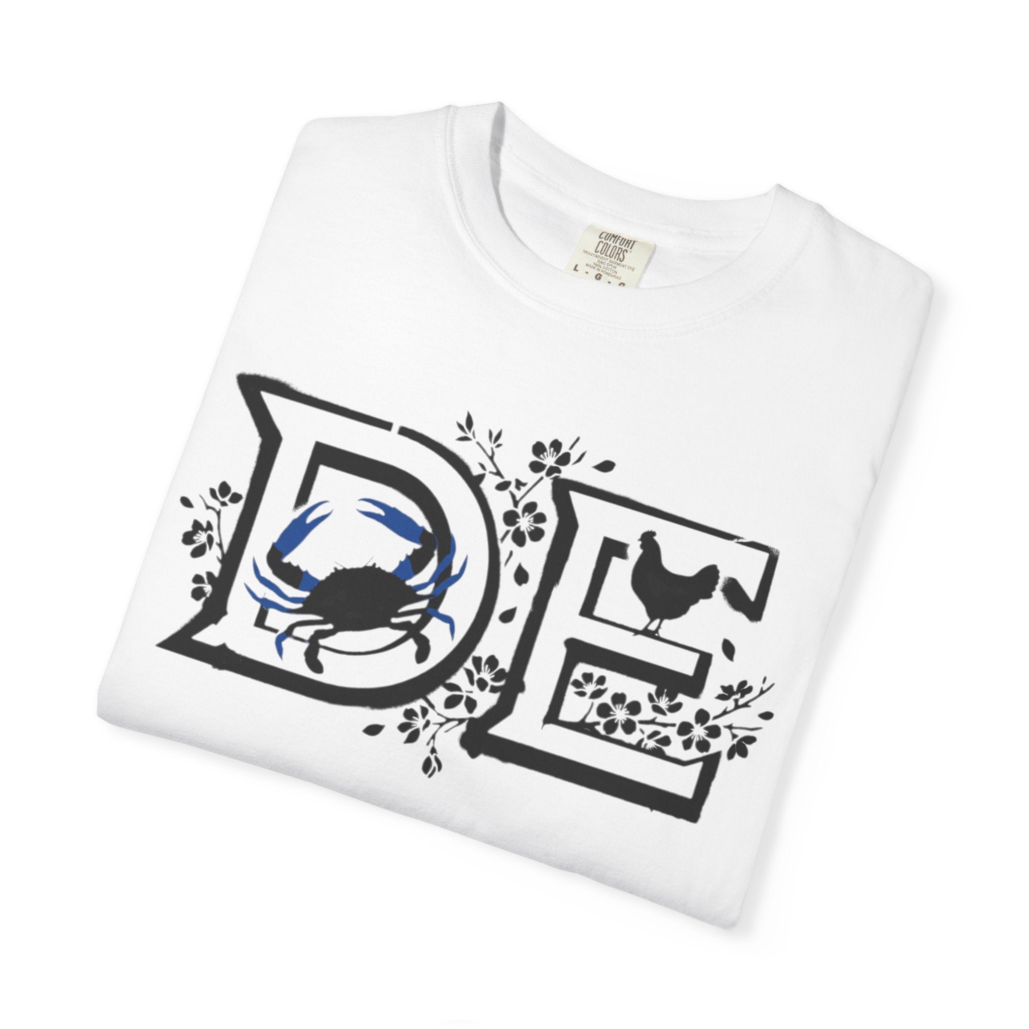 OurStateTees - Deleware DE Letterpress Tee — Floral & Bird Graphic T-Shirt