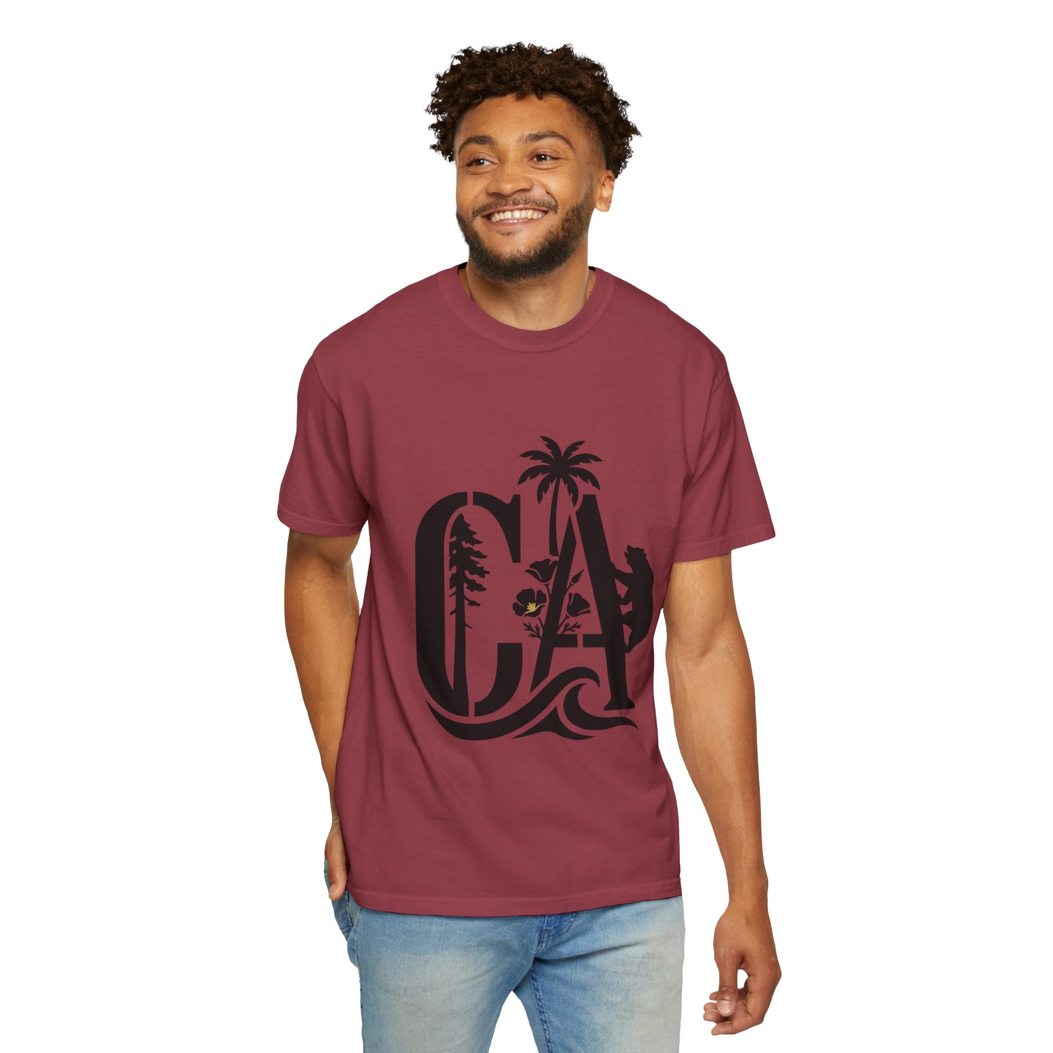 OurStateTees - California Surf Bear T-Shirt — CA Palm Tree Wave Graphic Tee