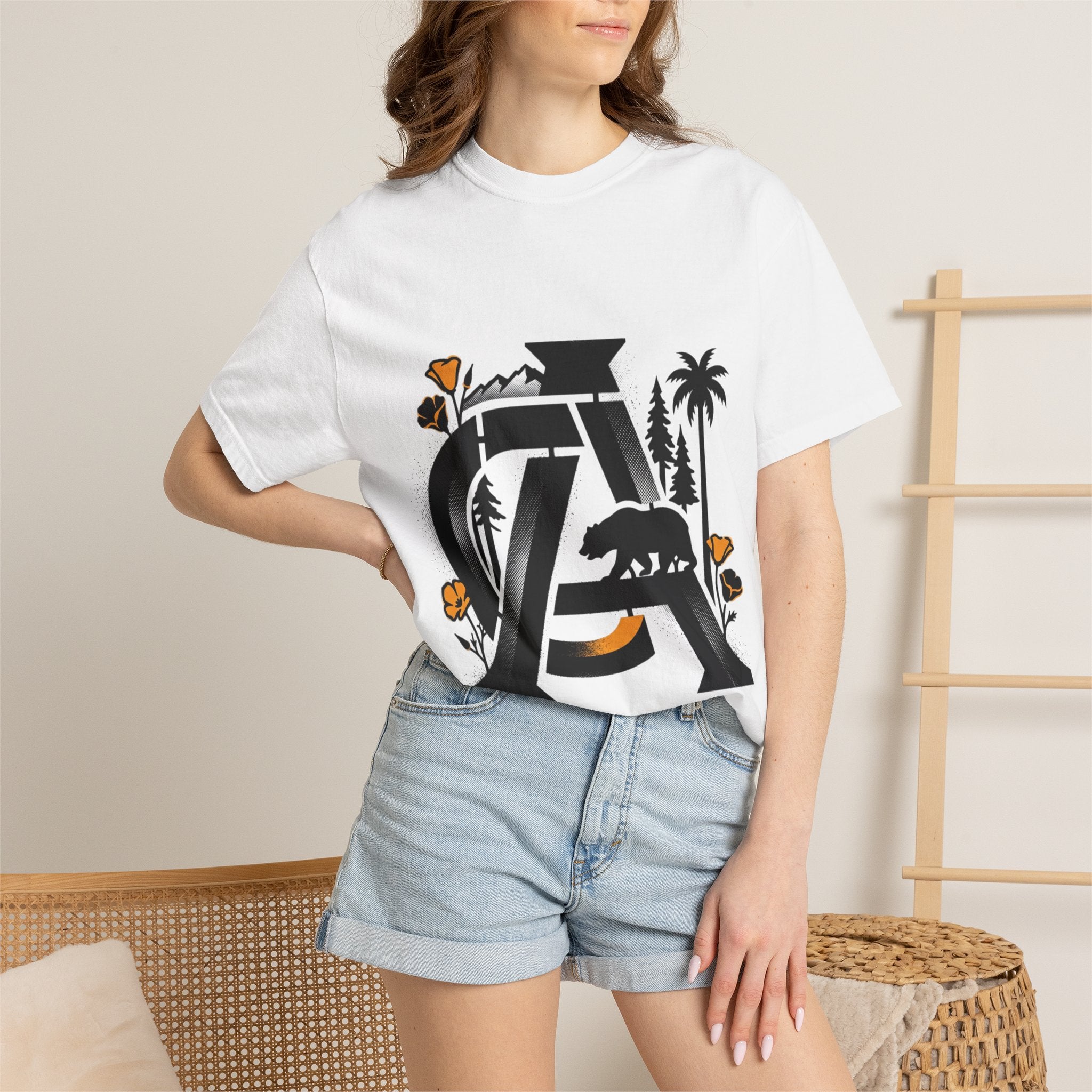 OurStateTees - California Bear Monogram T-Shirt — Floral Palms Graphic Tee