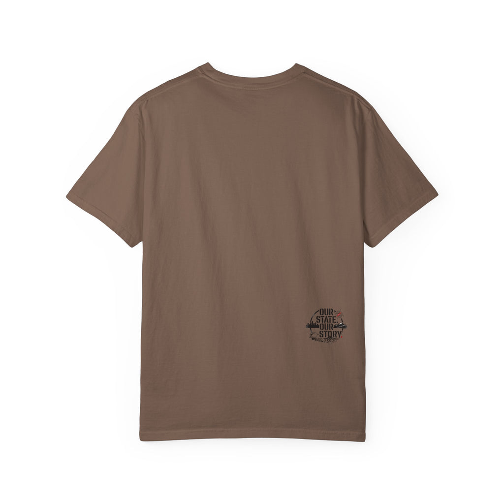 OurStateTees - Indiana IN Cardinal & Floral 'N' Monogram T-Shirt — Botanical Letter Tee