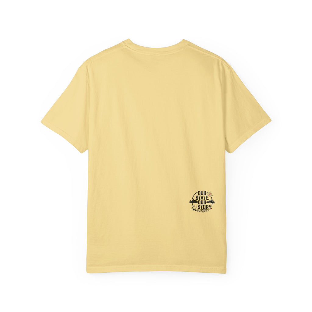 OurStateTees - Indiana IN Cardinal & Floral 'N' Monogram T-Shirt — Botanical Letter Tee