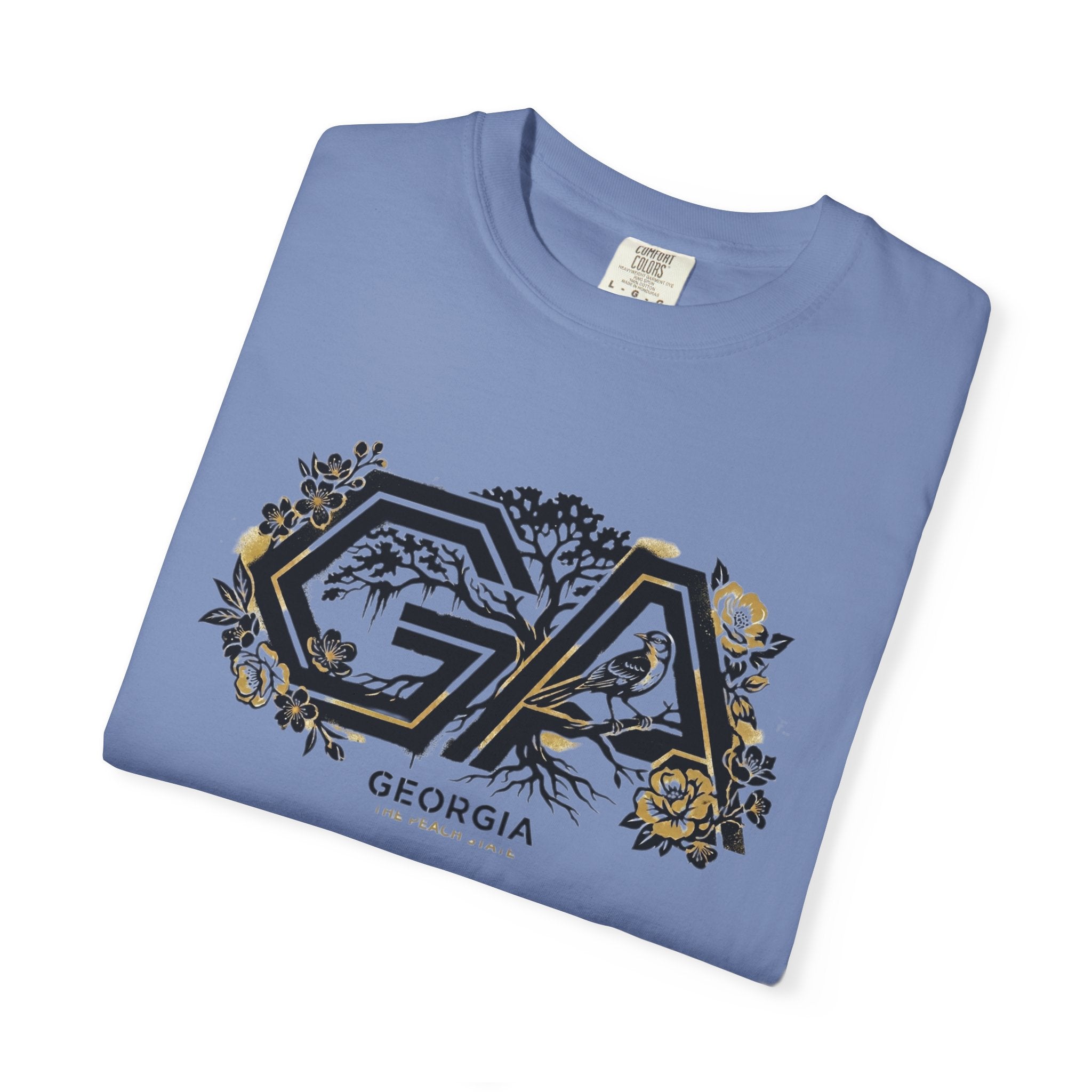OurStateTees - Georgia GA Floral Logo T‑Shirt — Botanical Accents