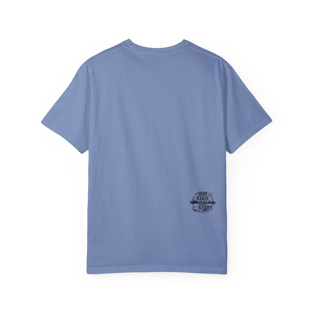 OurStateTees - Indiana IN Cardinal & Floral 'N' Monogram T-Shirt — Botanical Letter Tee