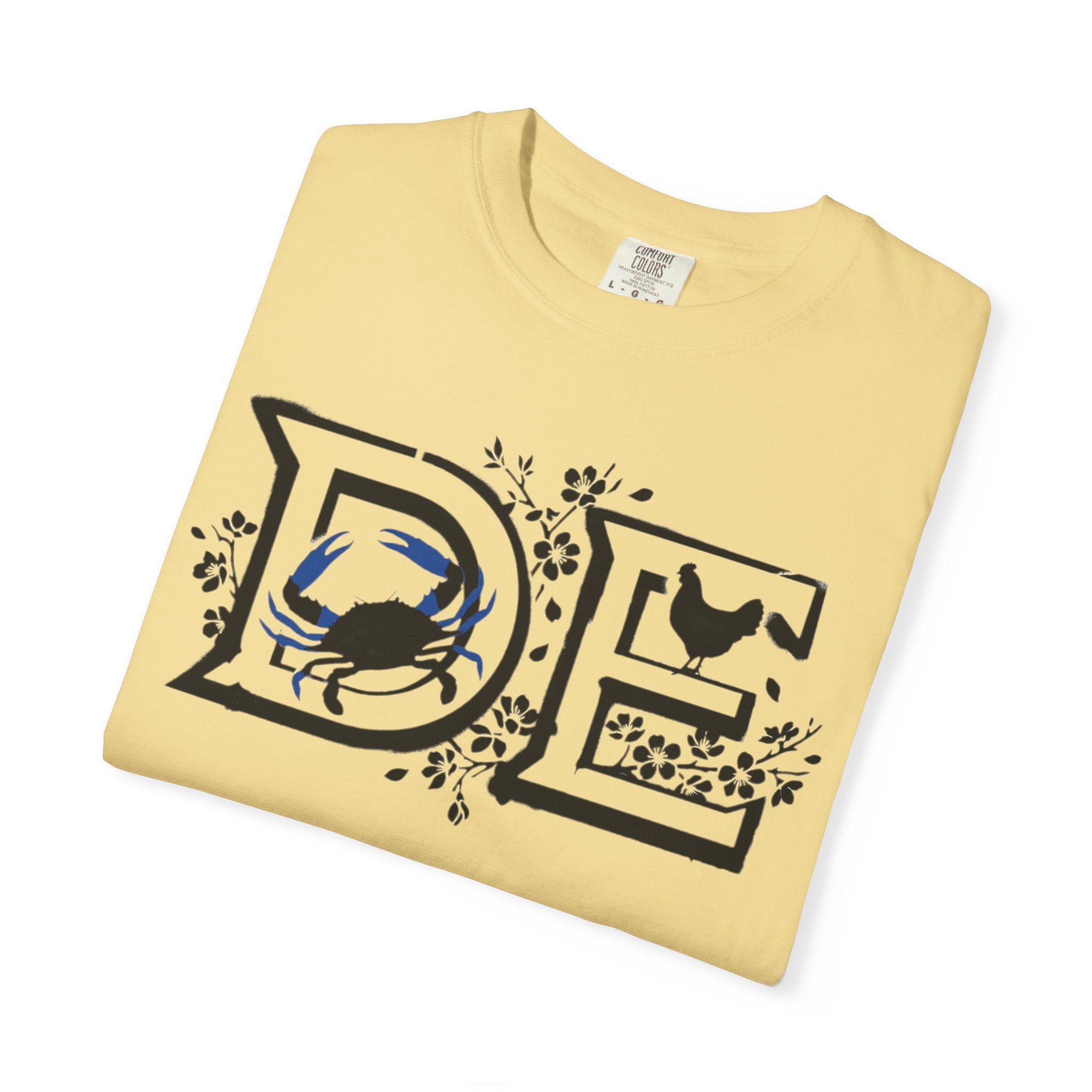 OurStateTees - Deleware DE Letterpress Tee — Floral & Bird Graphic T-Shirt