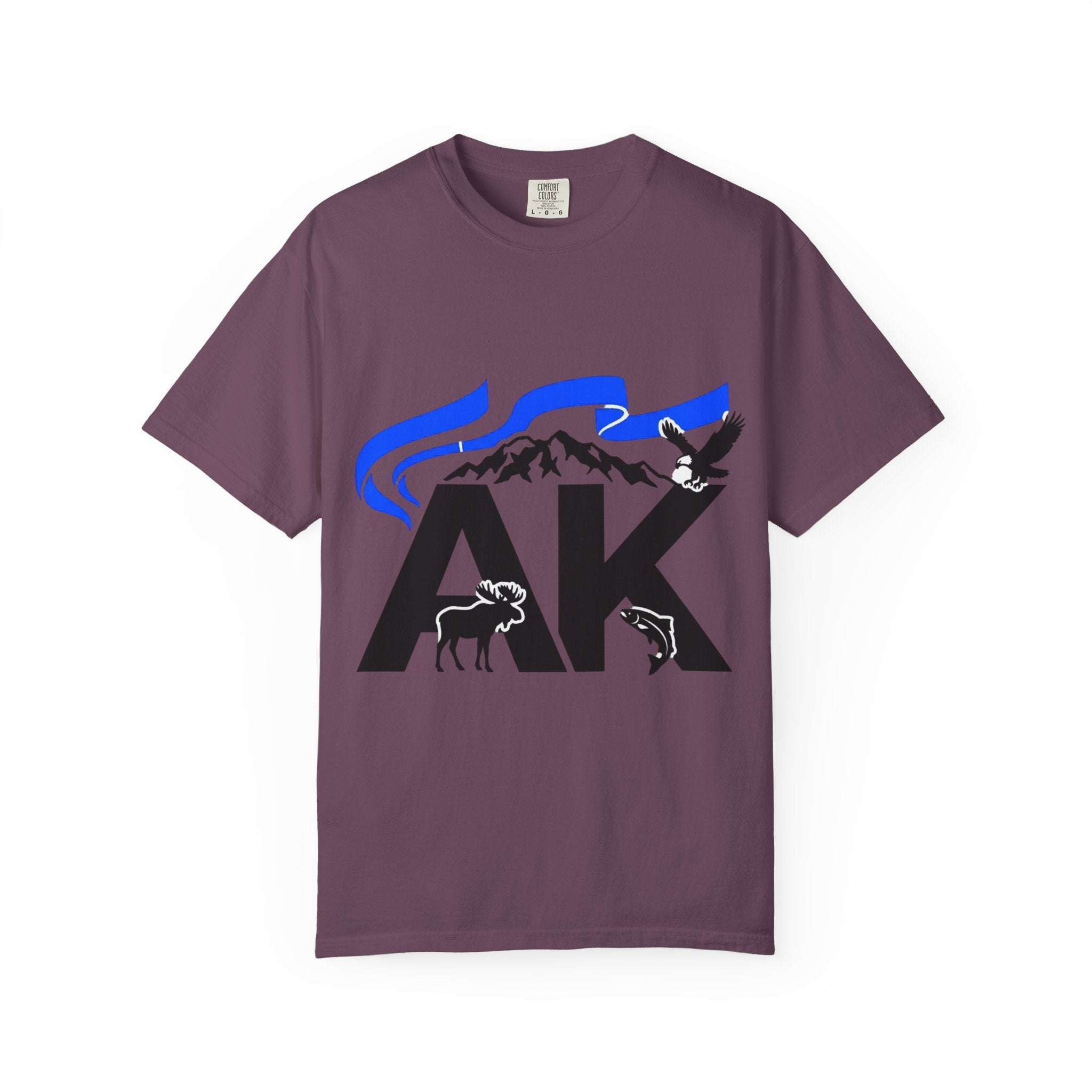 OurStateTees - Alaska AK Wilderness T-Shirt — Moose, Mountains & Bald Eagle Graphic
