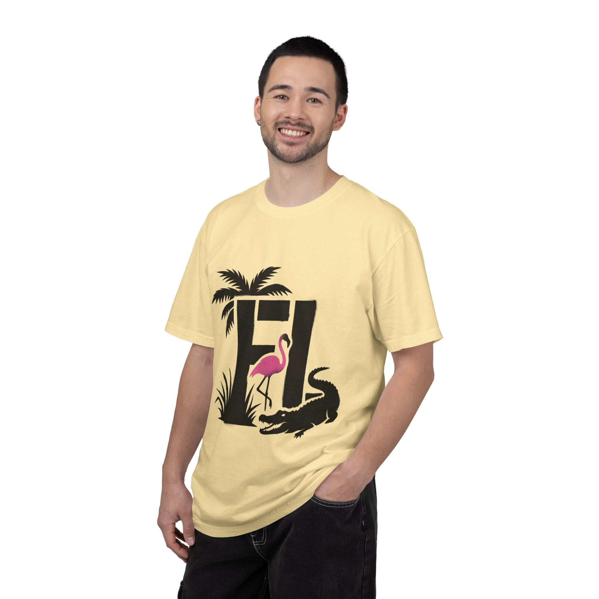 OurState Tees - Florida FL - Tropical Flamingo & Alligator Graphic