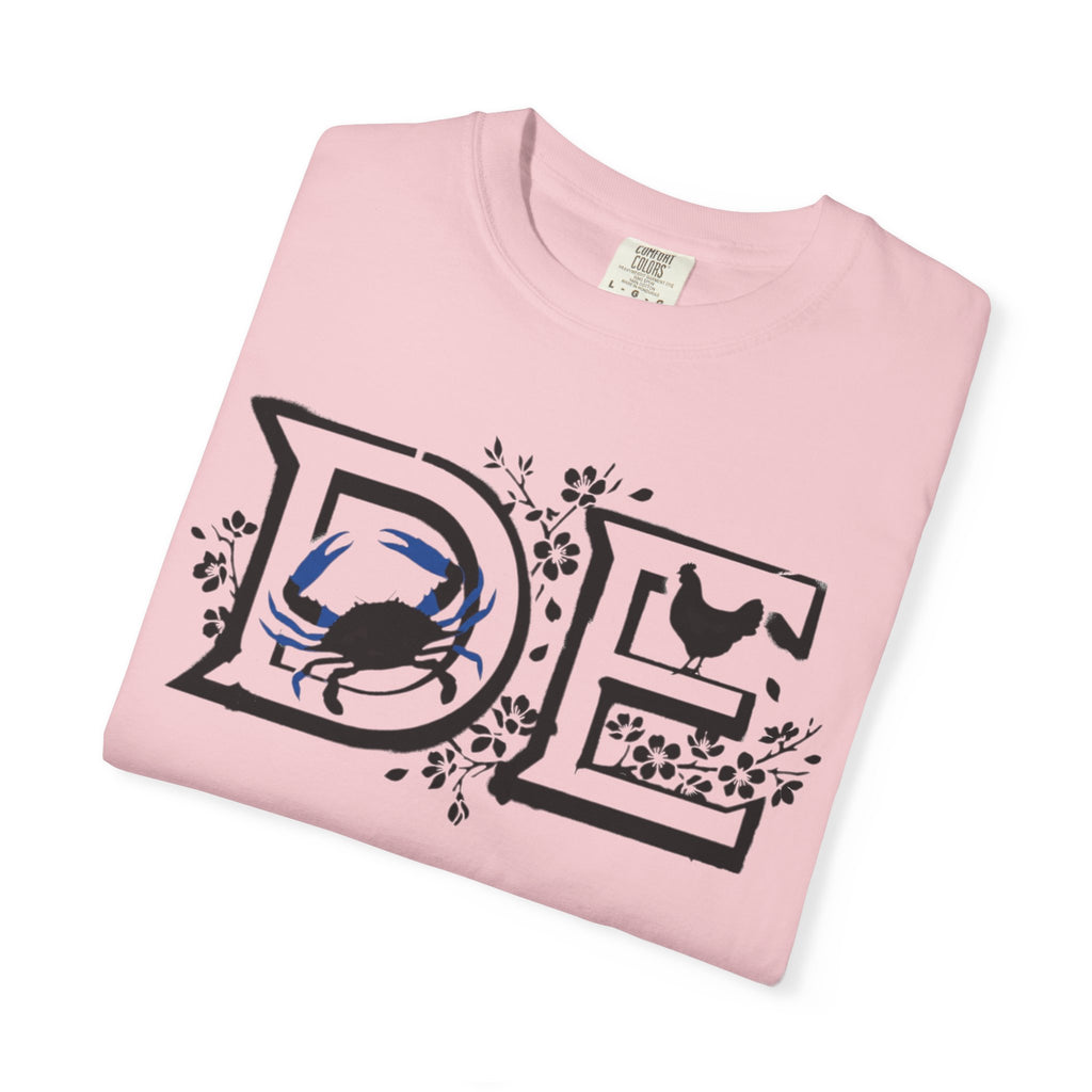 OurStateTees - Deleware DE Letterpress Tee — Floral & Bird Graphic T-Shirt