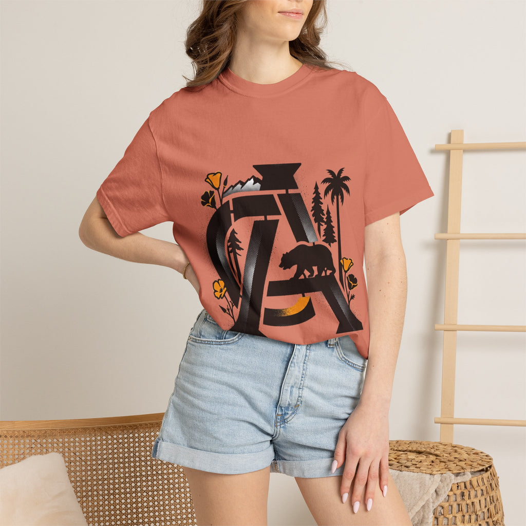 OurStateTees - California Bear Monogram T-Shirt — Floral Palms Graphic Tee