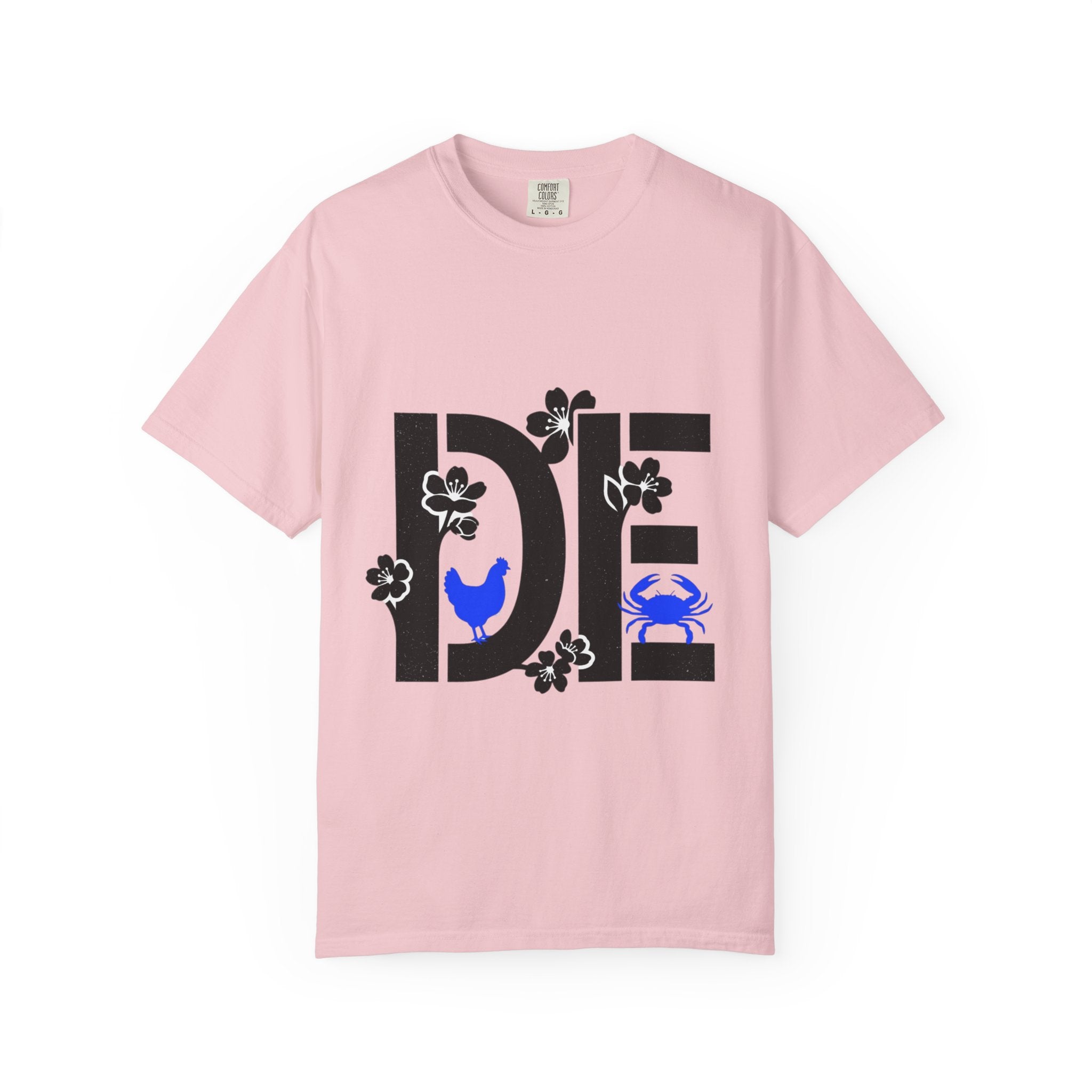 OurStateTees - Deleware DE Floral Nautical Graphic Tee (Crab & Chick Accent)