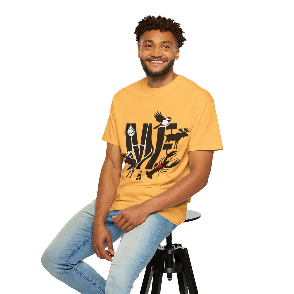 OurStateTees - Maine ME — Maine Wildlife Silhouette Tee (lobster, moose, loon, lighthouse)