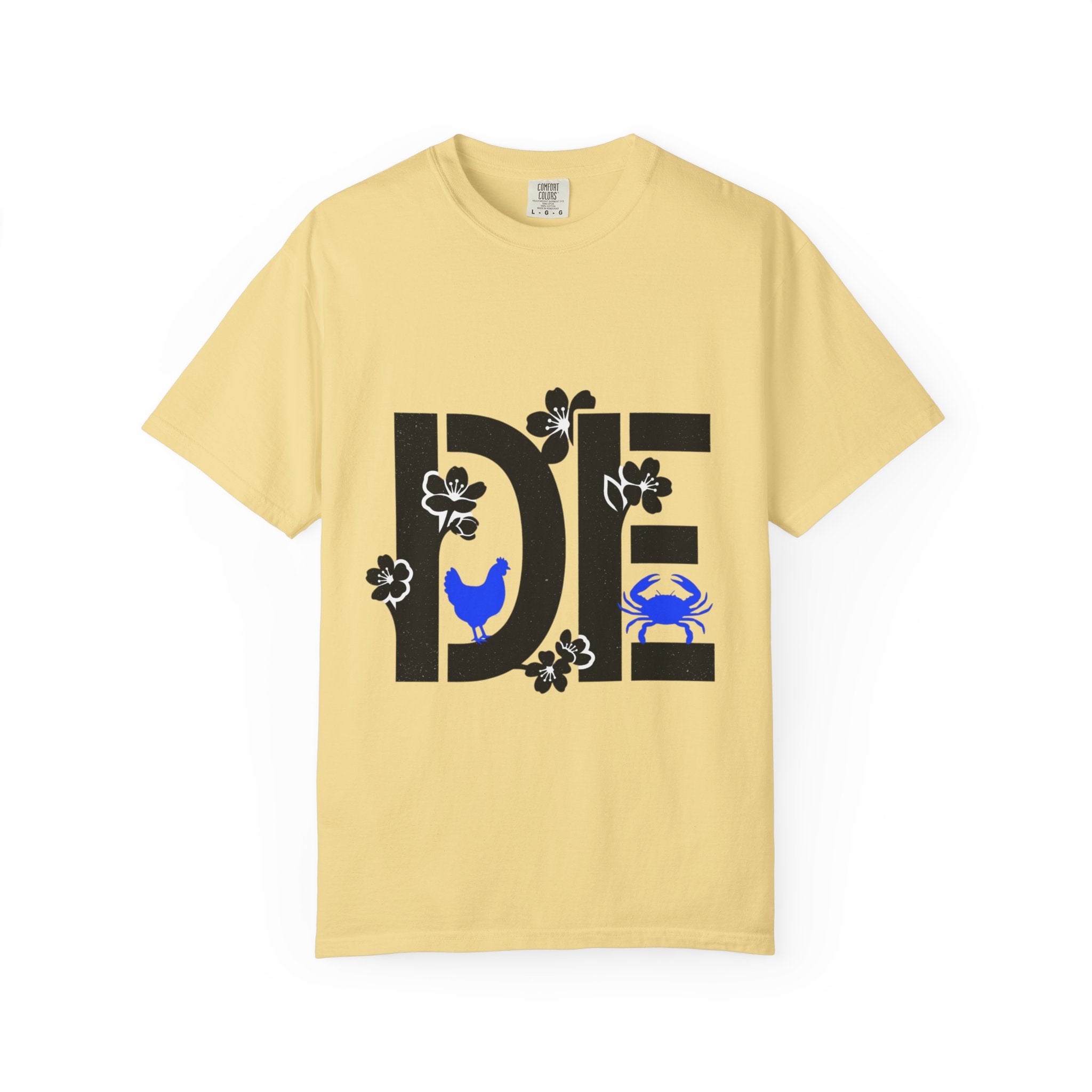 OurStateTees - Deleware DE Floral Nautical Graphic Tee (Crab & Chick Accent)