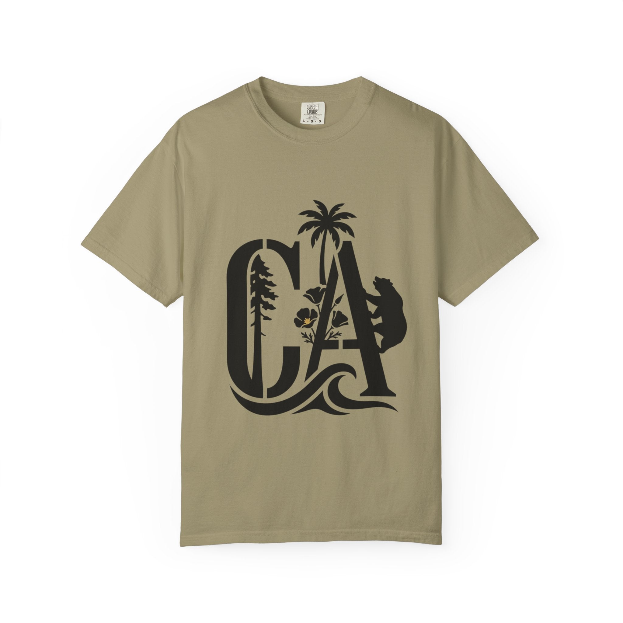 OurStateTees - California Surf Bear T-Shirt — CA Palm Tree Wave Graphic Tee
