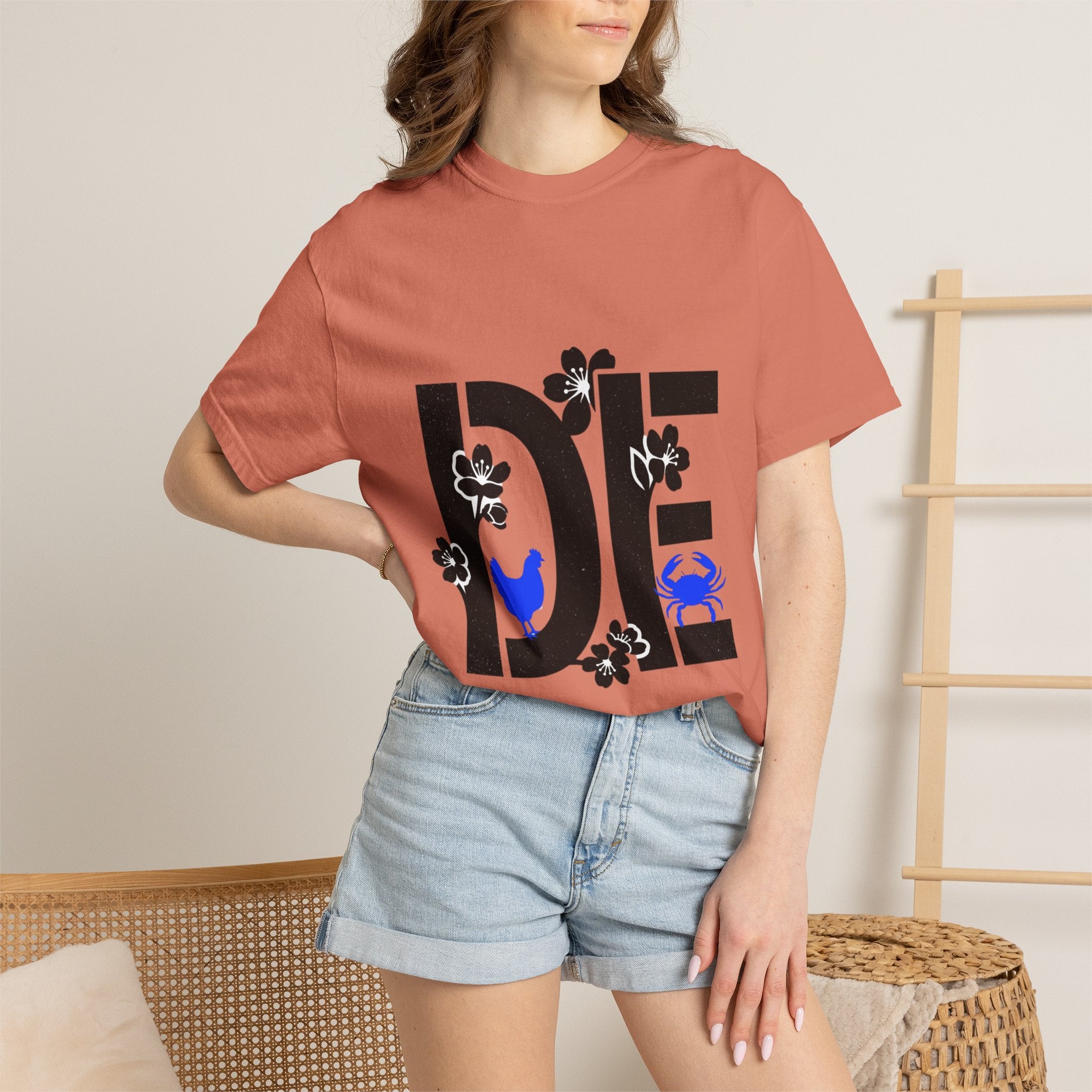 OurStateTees - Deleware DE Floral Nautical Graphic Tee (Crab & Chick Accent)