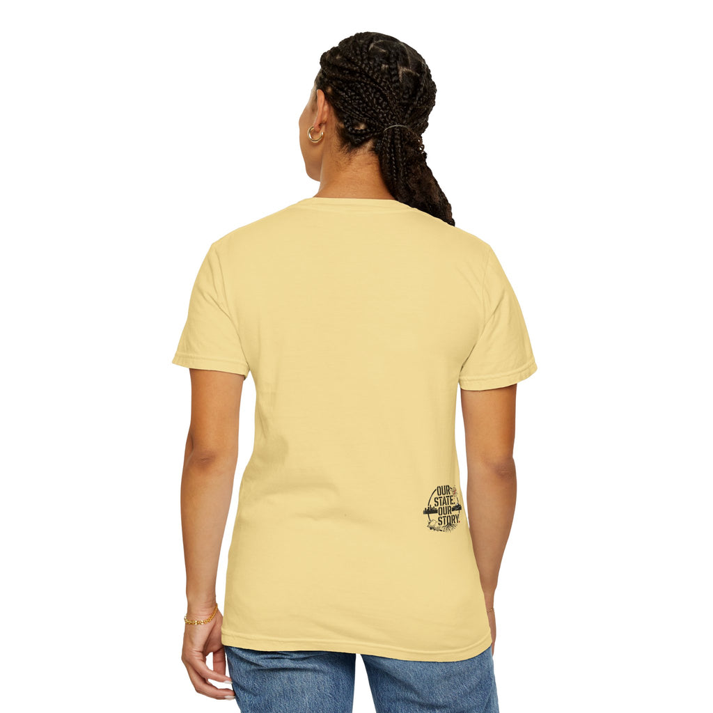 OurStateTees - Deleware DE Letterpress Tee — Floral & Bird Graphic T-Shirt