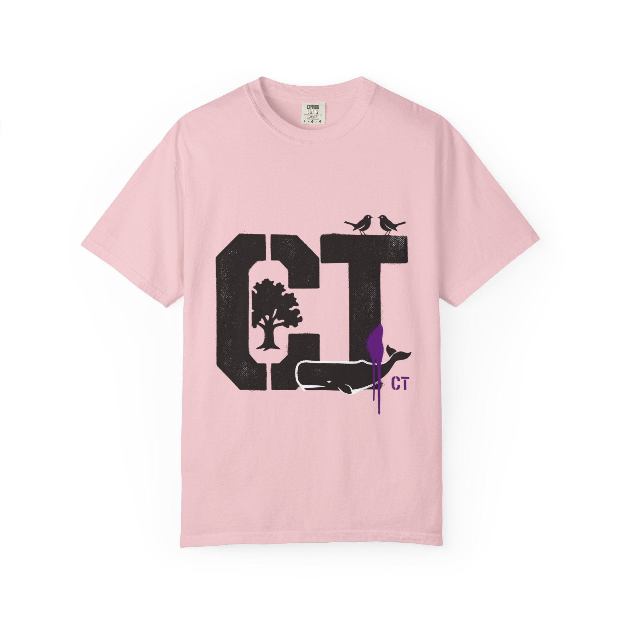 OurStateTees - Connecticut CT State T-Shirt — Connecticut Nature Graphic Tee with Whales, Trees & Birds