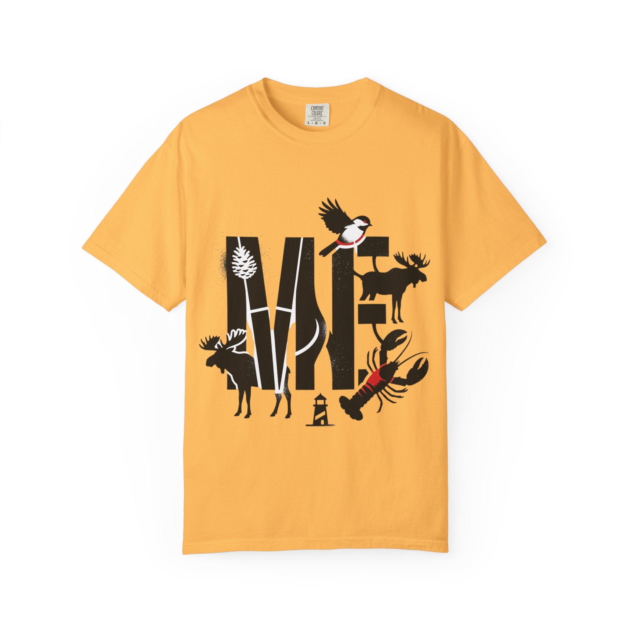 OurStateTees - Maine ME — Maine Wildlife Silhouette Tee (lobster, moose, loon, lighthouse)