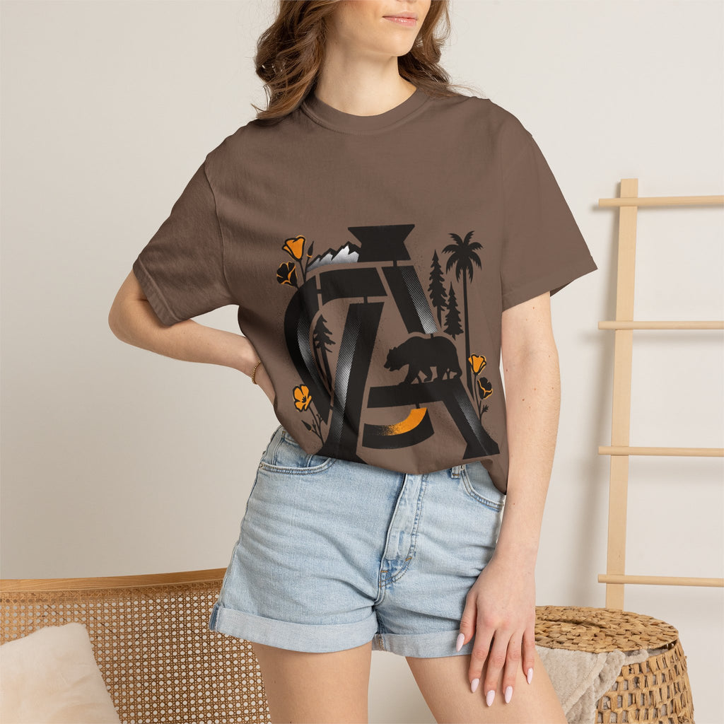 OurStateTees - California Bear Monogram T-Shirt — Floral Palms Graphic Tee