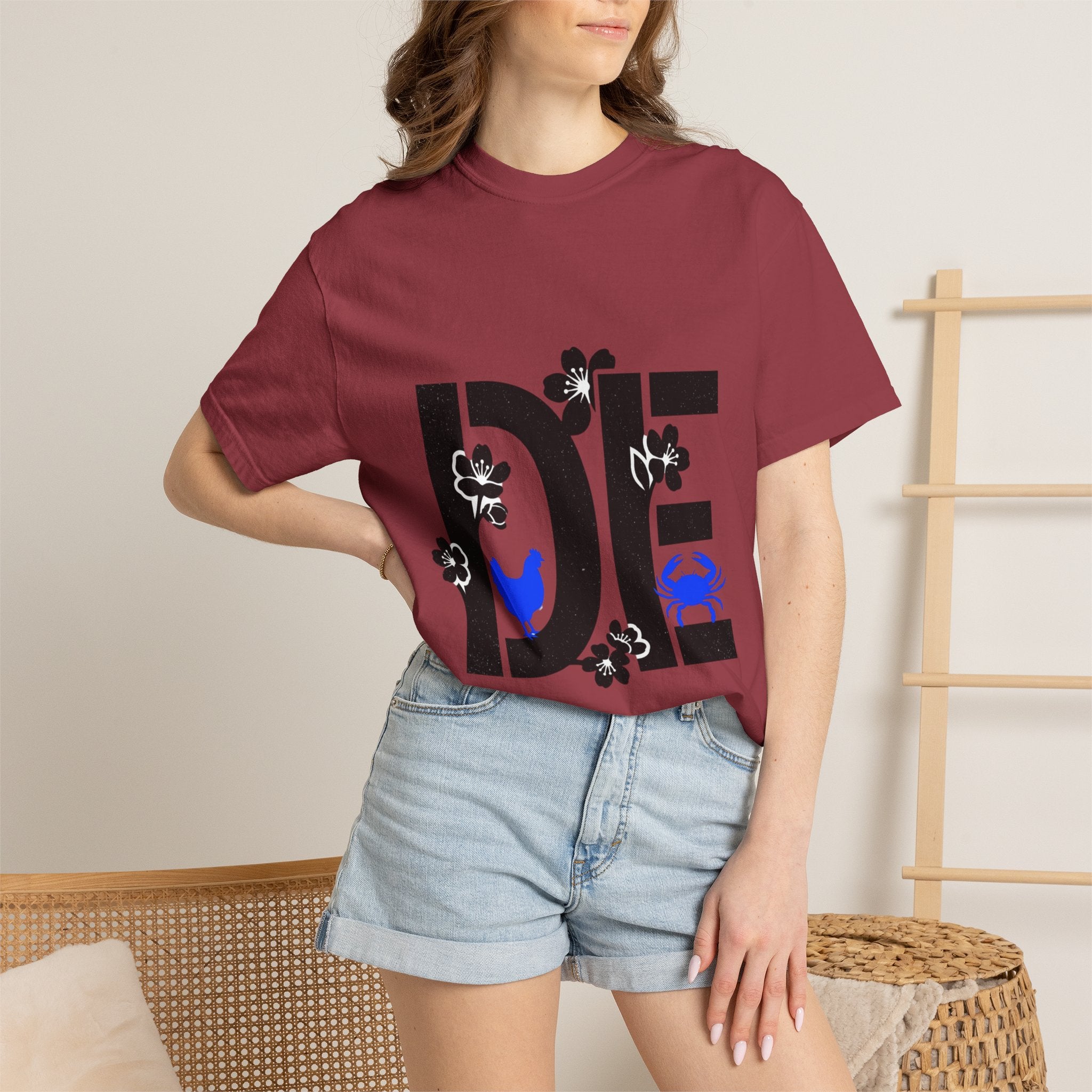 OurStateTees - Deleware DE Floral Nautical Graphic Tee (Crab & Chick Accent)