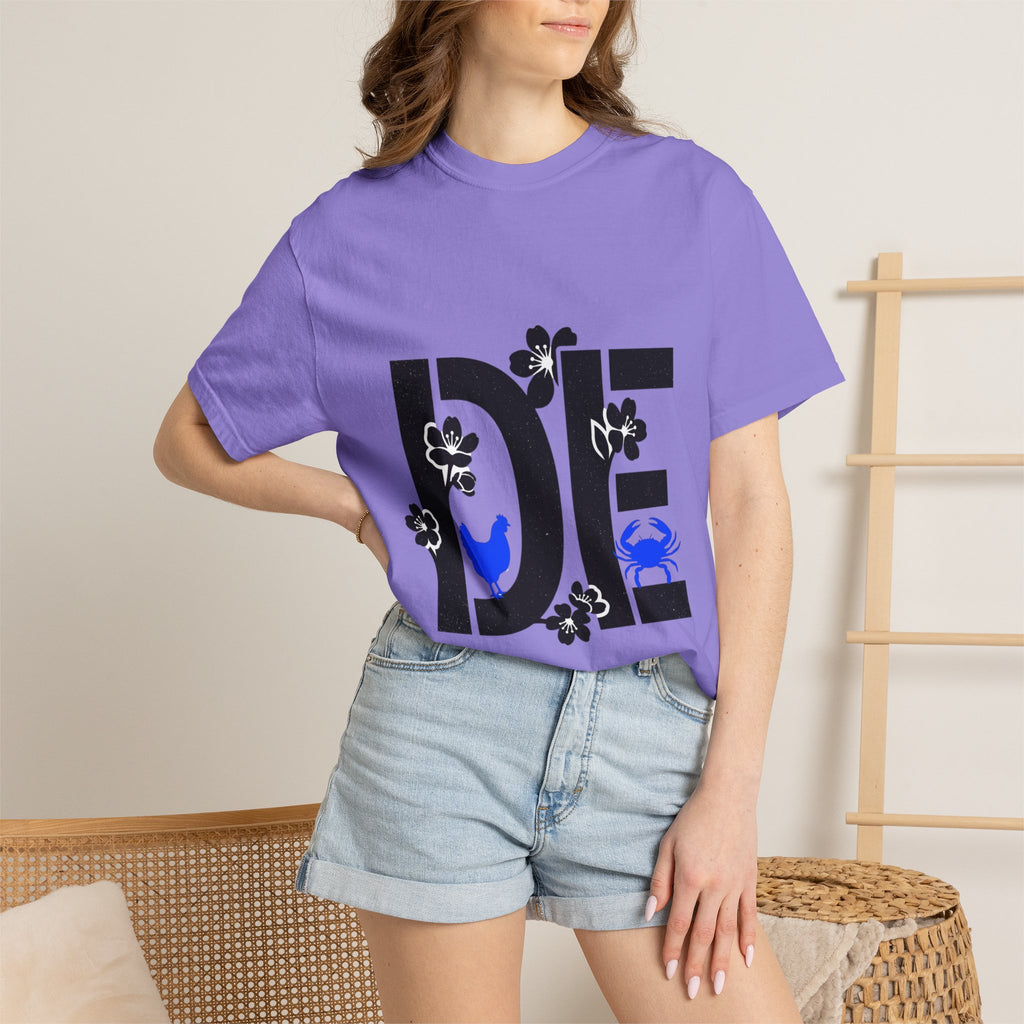 OurStateTees - Deleware DE Floral Nautical Graphic Tee (Crab & Chick Accent)